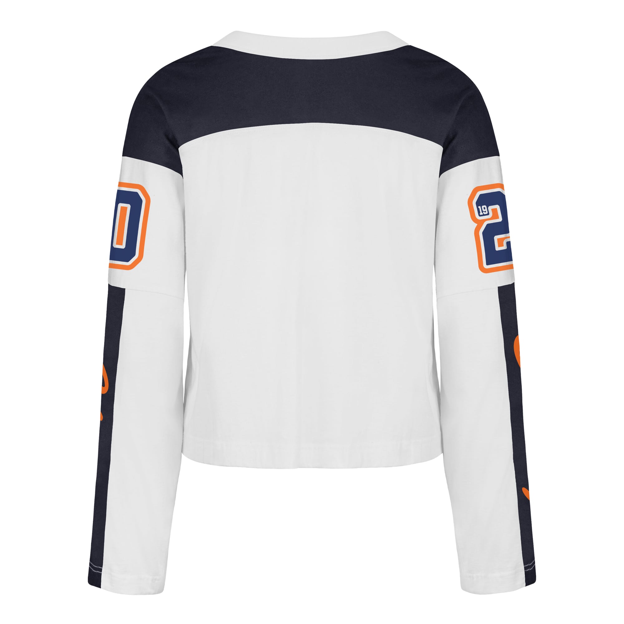 T-shirt à manches longues et col en V blanc Chicago Bears pour femme, modèle '47 Exclamation Metro