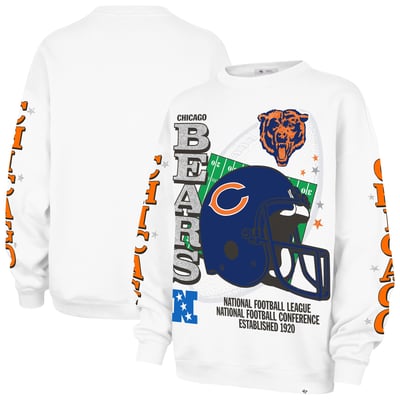 Chicago Bears '47 Women's Thunderous Oversized Fleece Sweatshirt - White