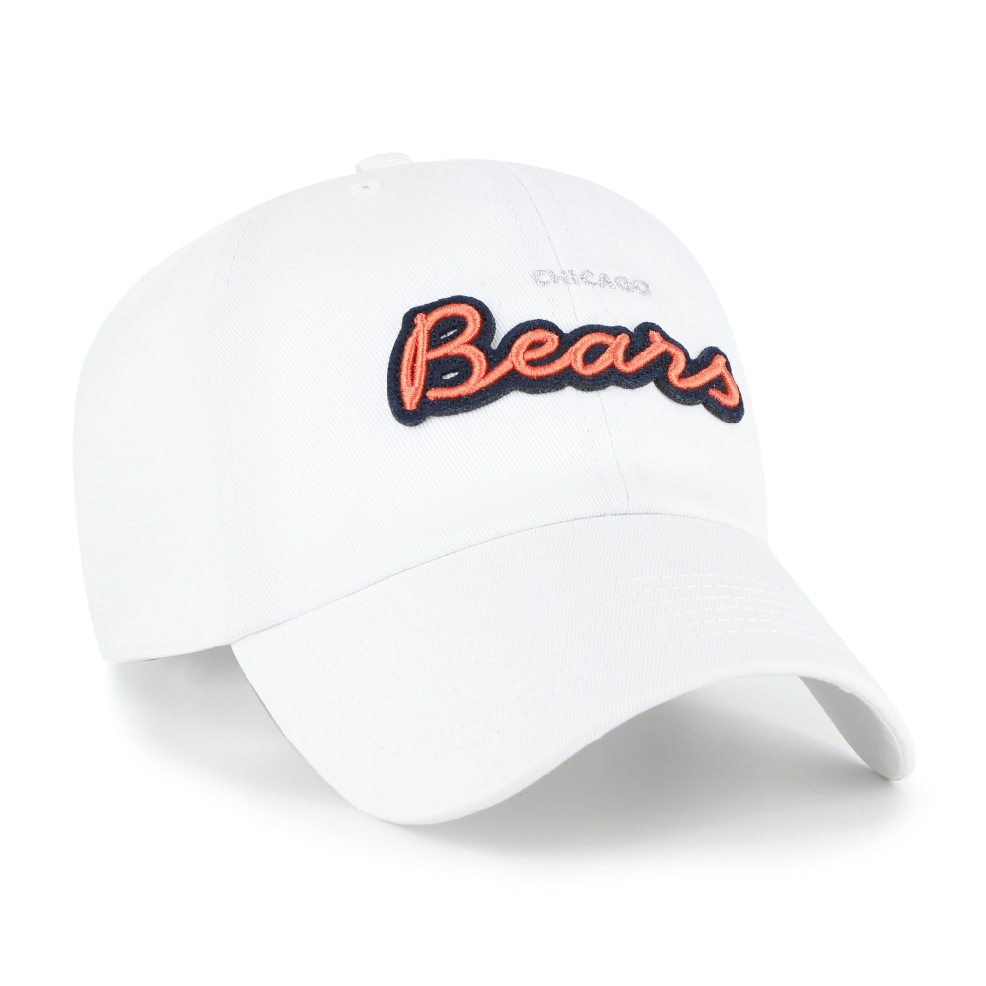 Women's '47 White Chicago Bears Trendy Script Clean Up Adjustable Hat