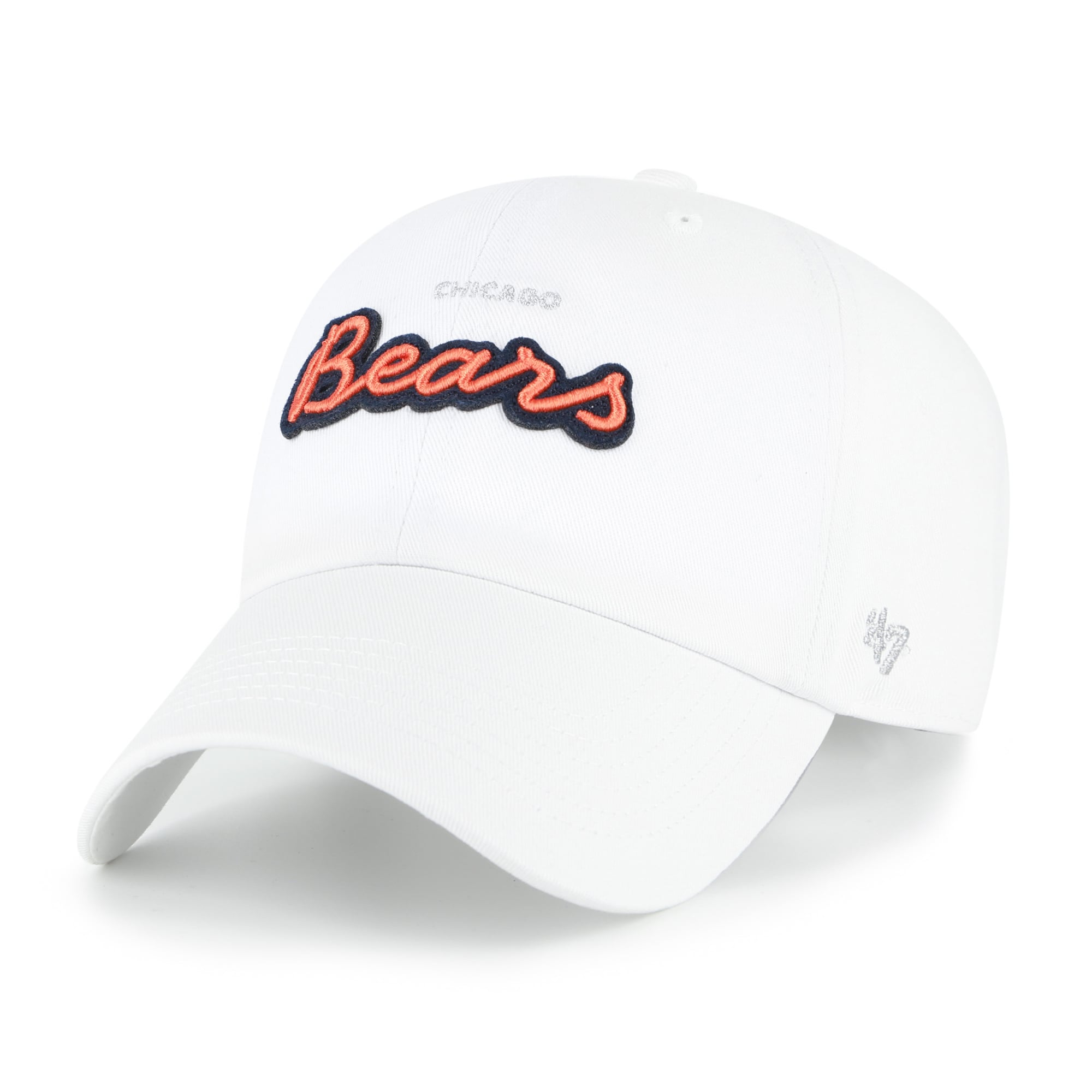 Women's '47 White Chicago Bears Trendy Script Clean Up Adjustable Hat