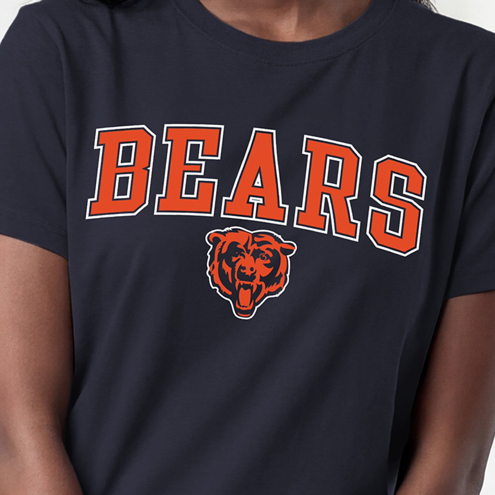 Women's Champion Navy Chicago Bears Arched Over Logo T-Shirt
