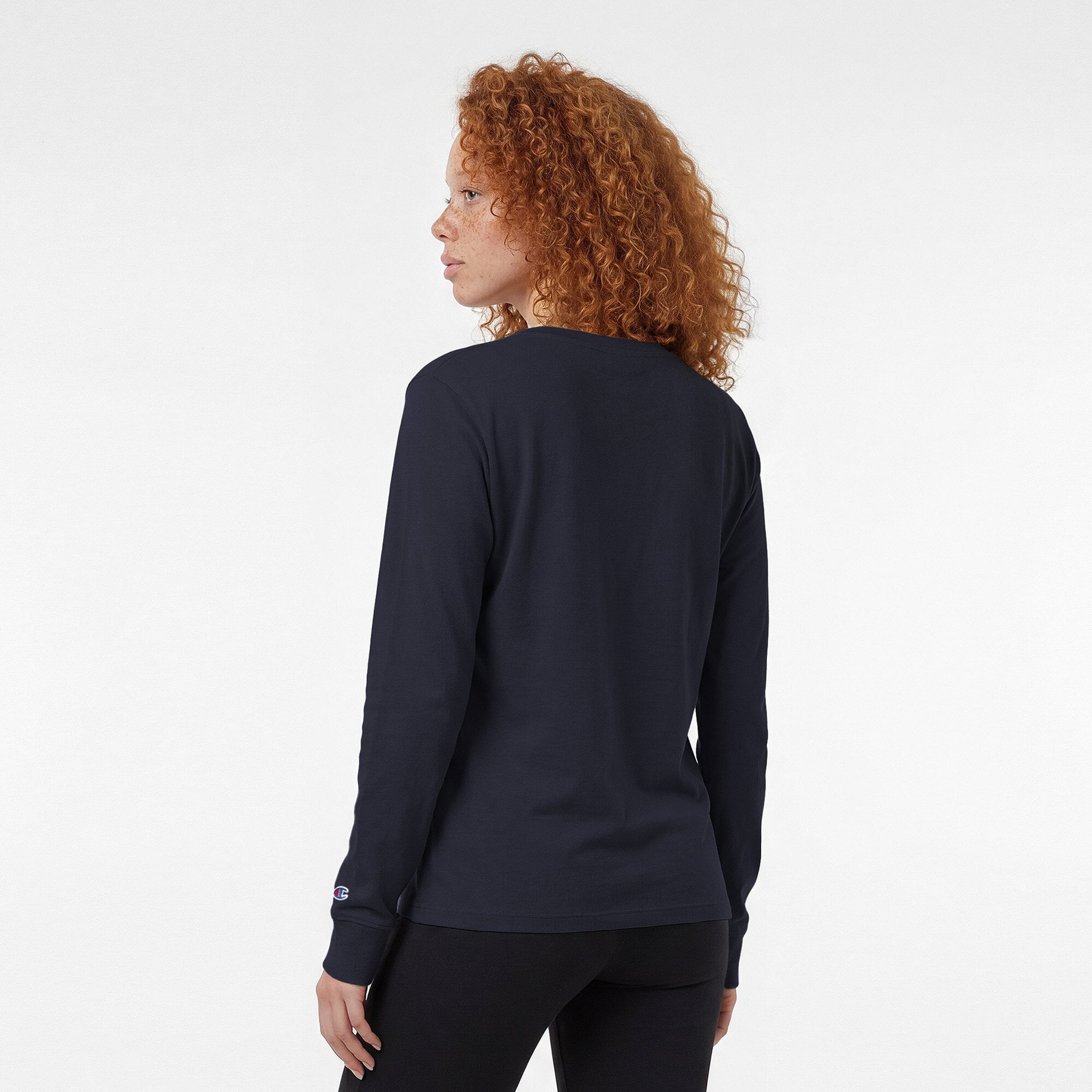 Women's Champion Navy Chicago Bears Core Logo Long Sleeve T-Shirt