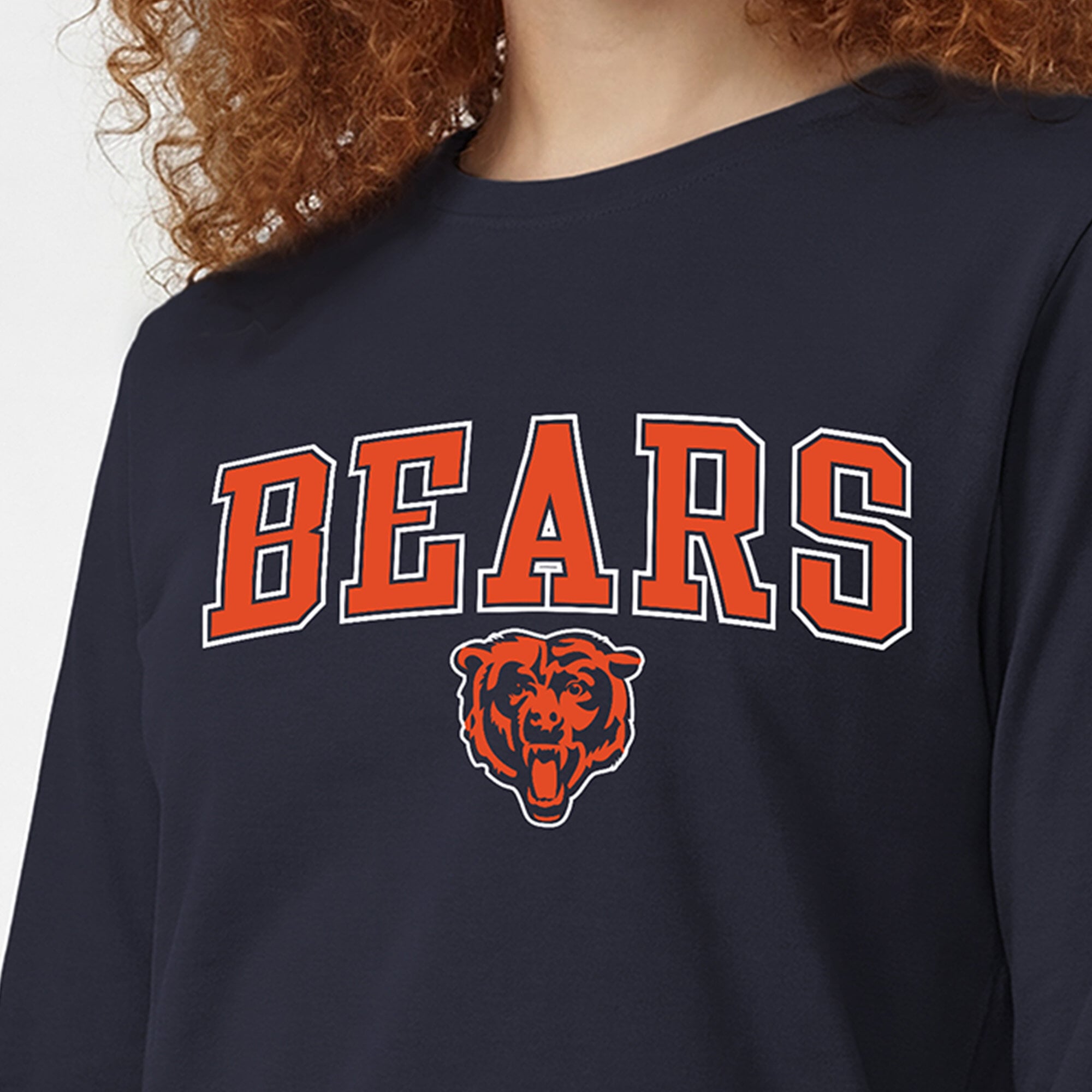 Women's Champion Navy Chicago Bears Core Logo Long Sleeve T-Shirt