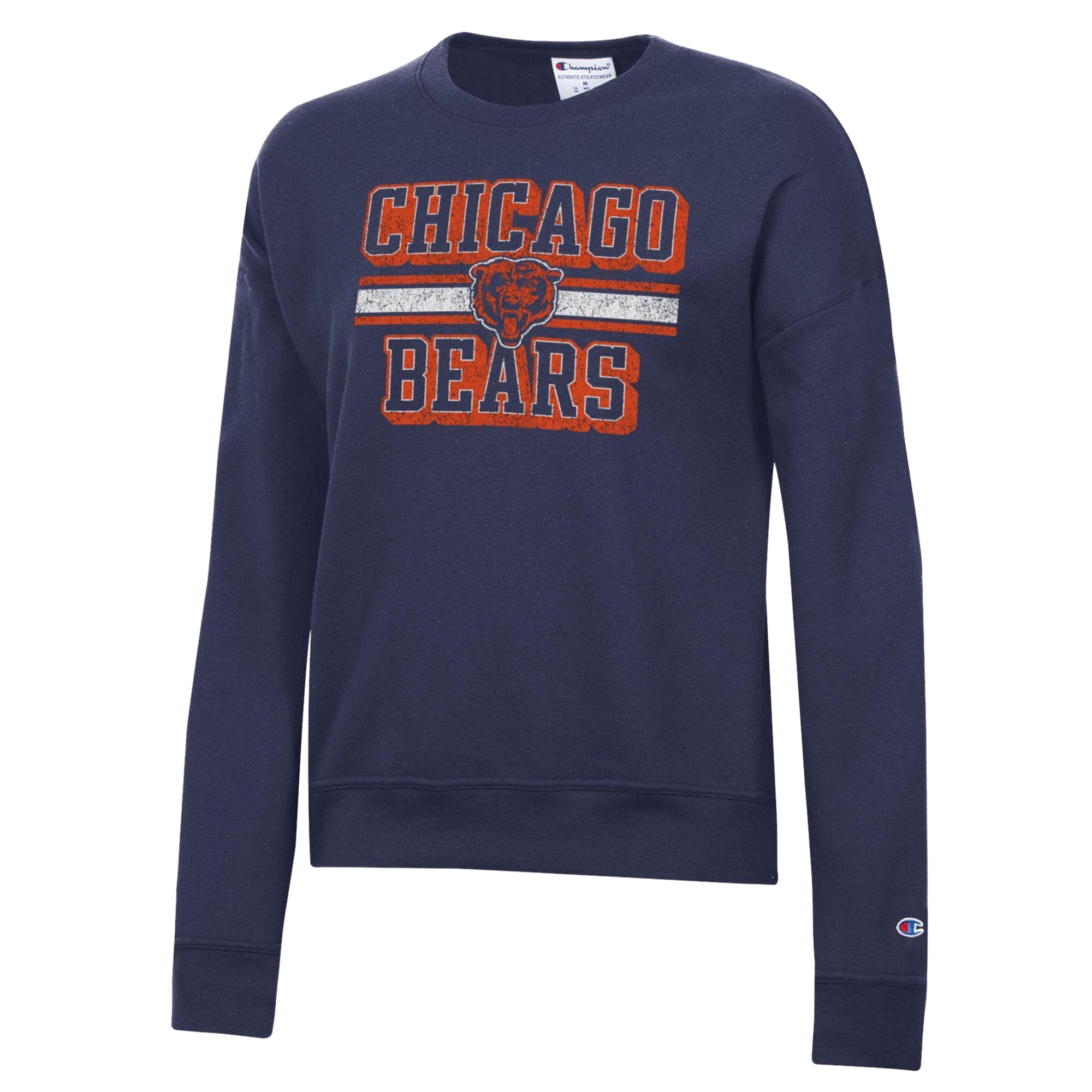 Women's Champion Navy Chicago Bears Powerblend Fleece Sweatshirt