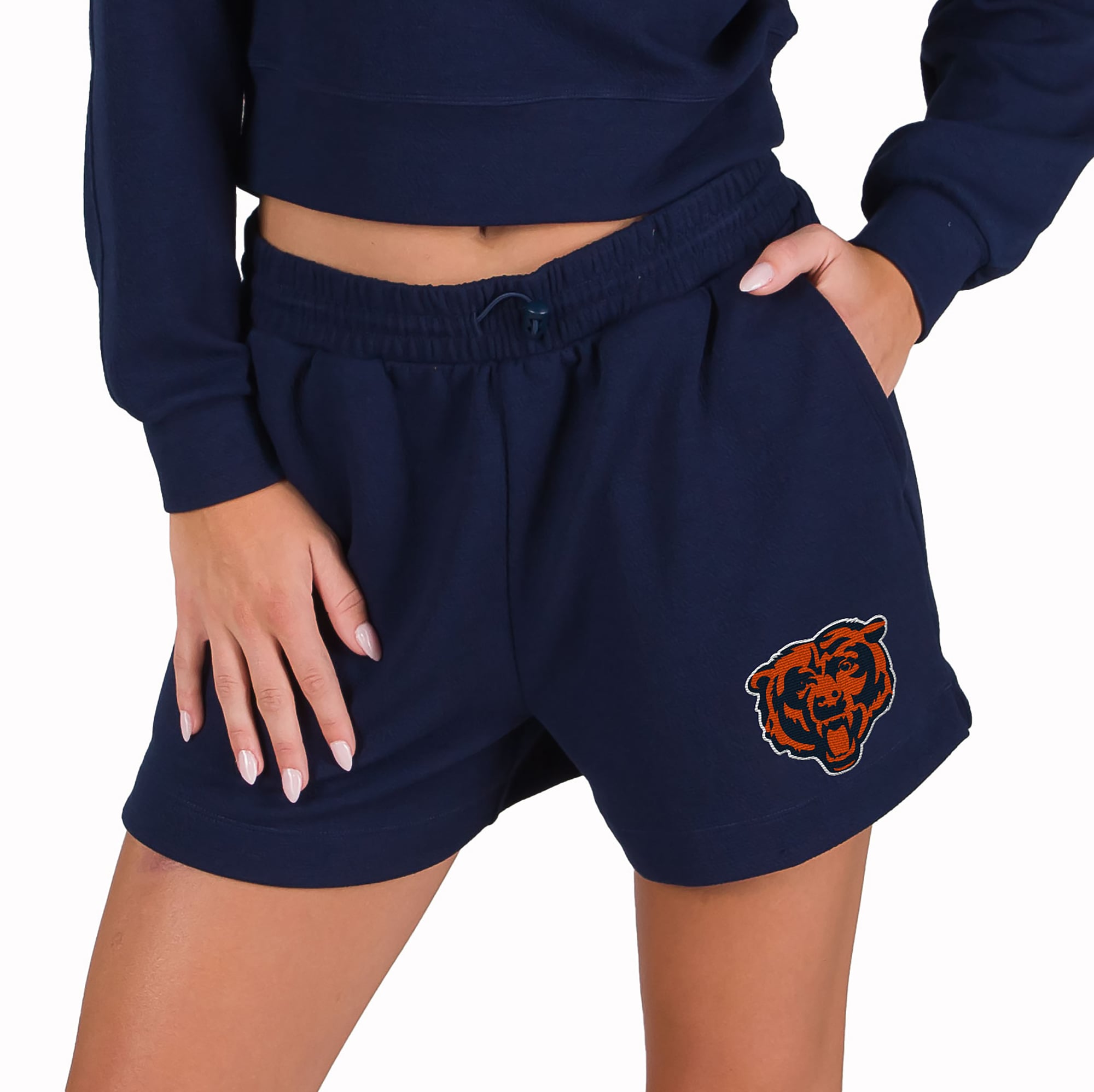 Short de détente en maille Kingston bleu marine Chicago Bears Concepts Sport pour femme