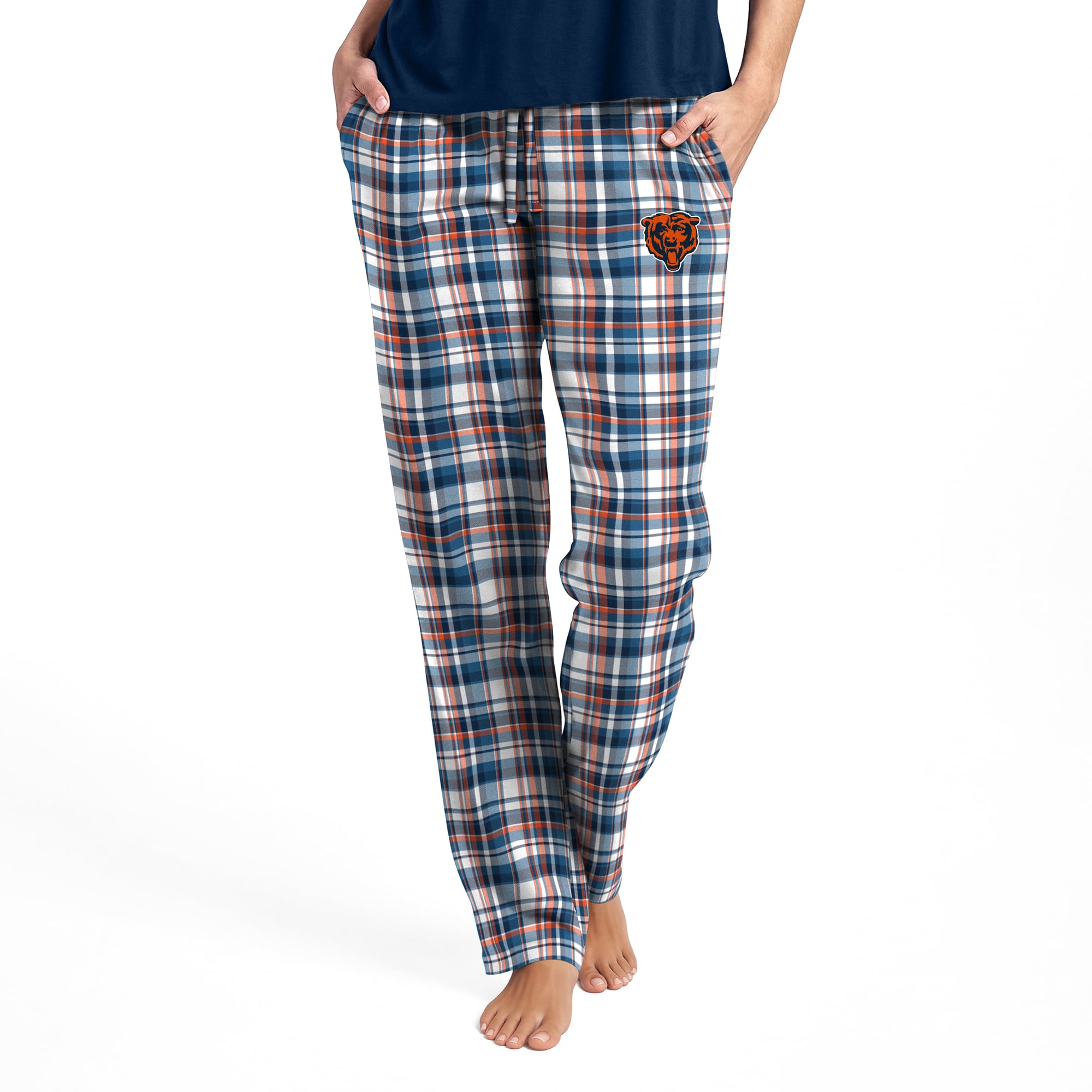 Pantalon à carreaux Chicago Bears bleu marine Concepts Sport pour femme