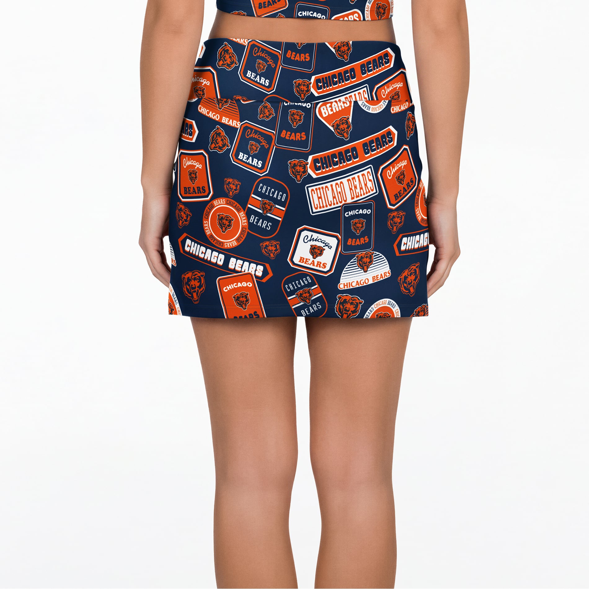 Women's Concepts Sport Navy Chicago Bears Plus Grady Allover Print Sleep Skort
