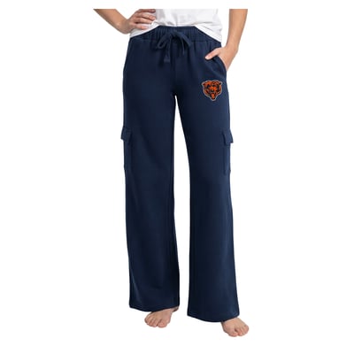 Chicago Bears Concepts Sport Women's Truett Wide-Leg Cargo Fleece Pants - Navy