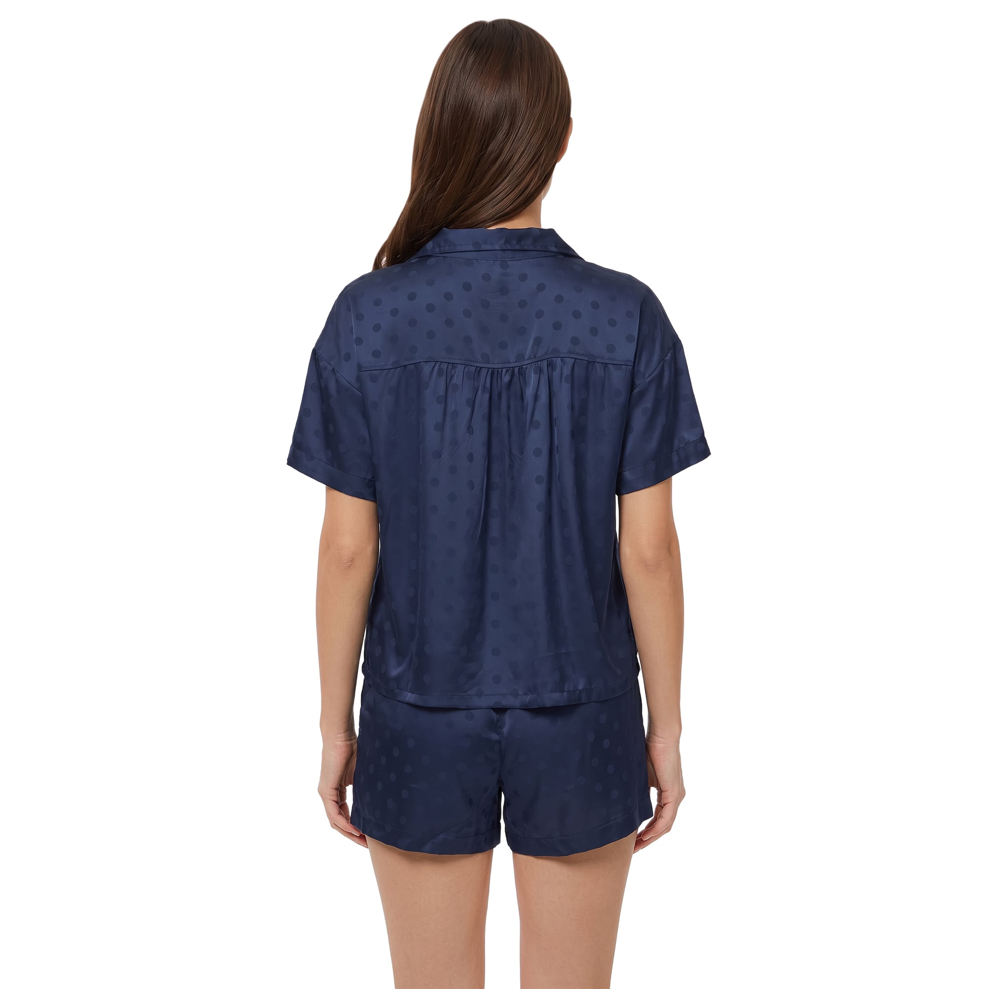 Women's Concepts Sport Navy Chicago Bears Wink Dot Satin Jacquard Sleep Set