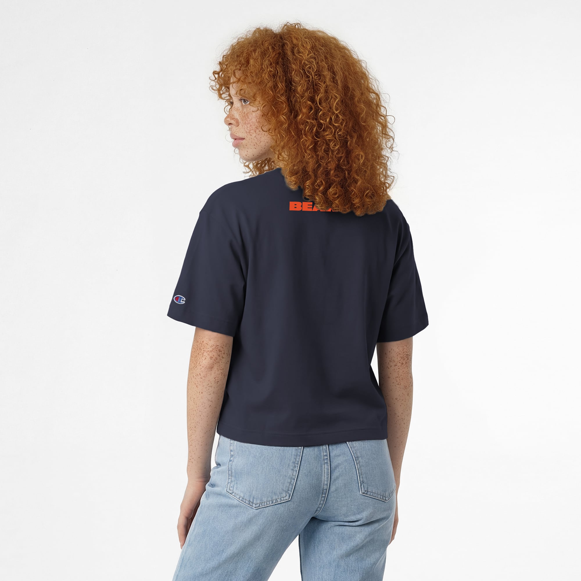 T-shirt Baloo All-Star bleu marine des Chicago Bears de Disney x Champion Athletic pour femmes