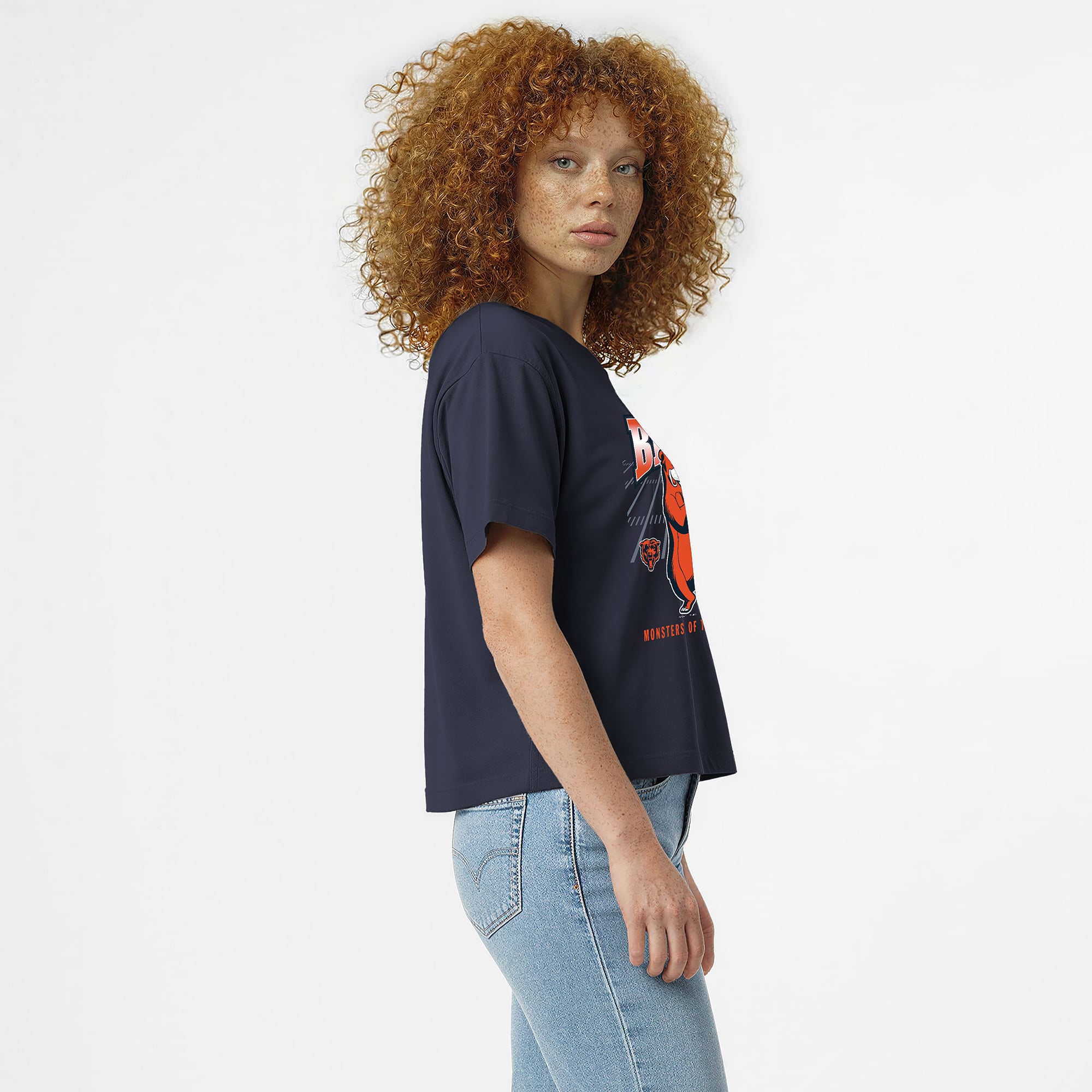 T-shirt Baloo All-Star bleu marine des Chicago Bears de Disney x Champion Athletic pour femmes
