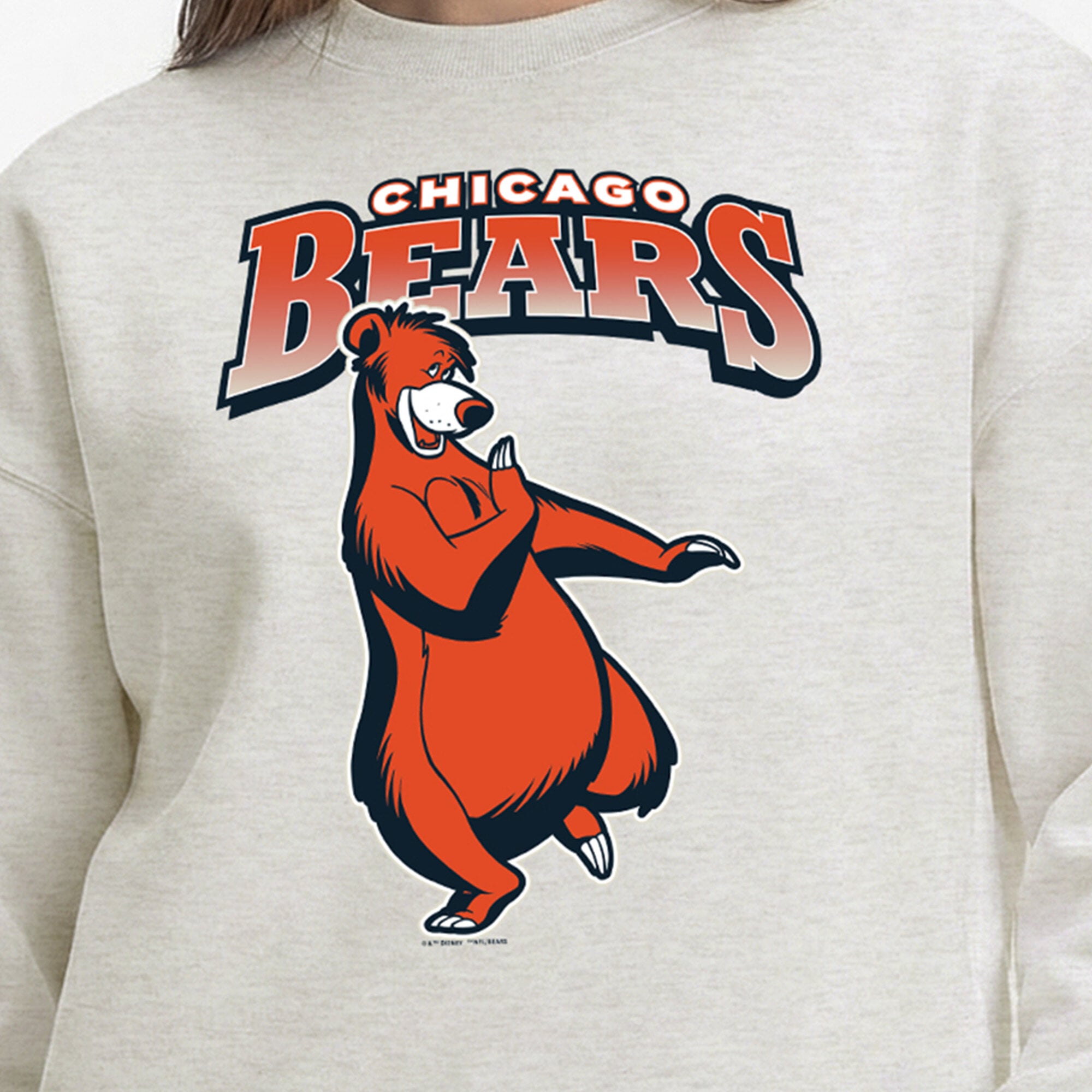 Sweat-shirt polaire Disney x Champion Chicago Bears All-Star pour femme, couleur avoine