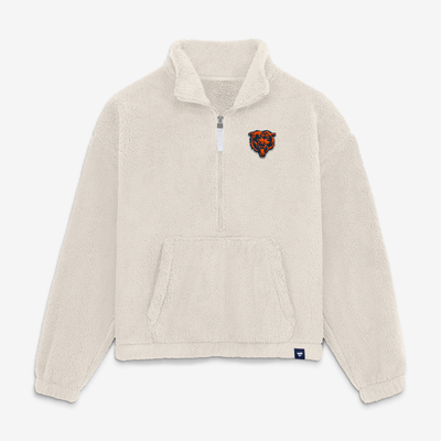 Chicago Bears Fanatics Women's Oversized Breakout Sherpa Half-Zip Pullover - Cream