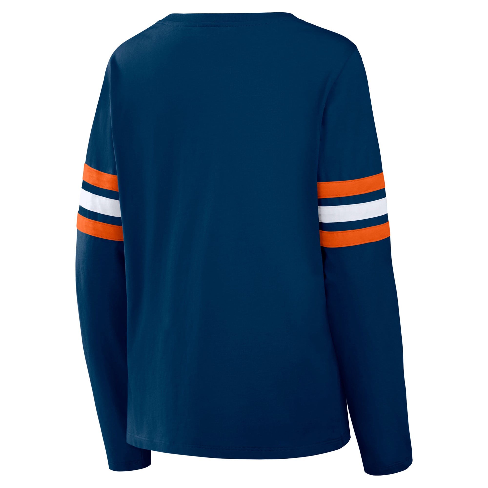 T-shirt à manches longues lacets Fanatics bleu marine/orange pour femmes, Chicago Bears, grandes tailles.