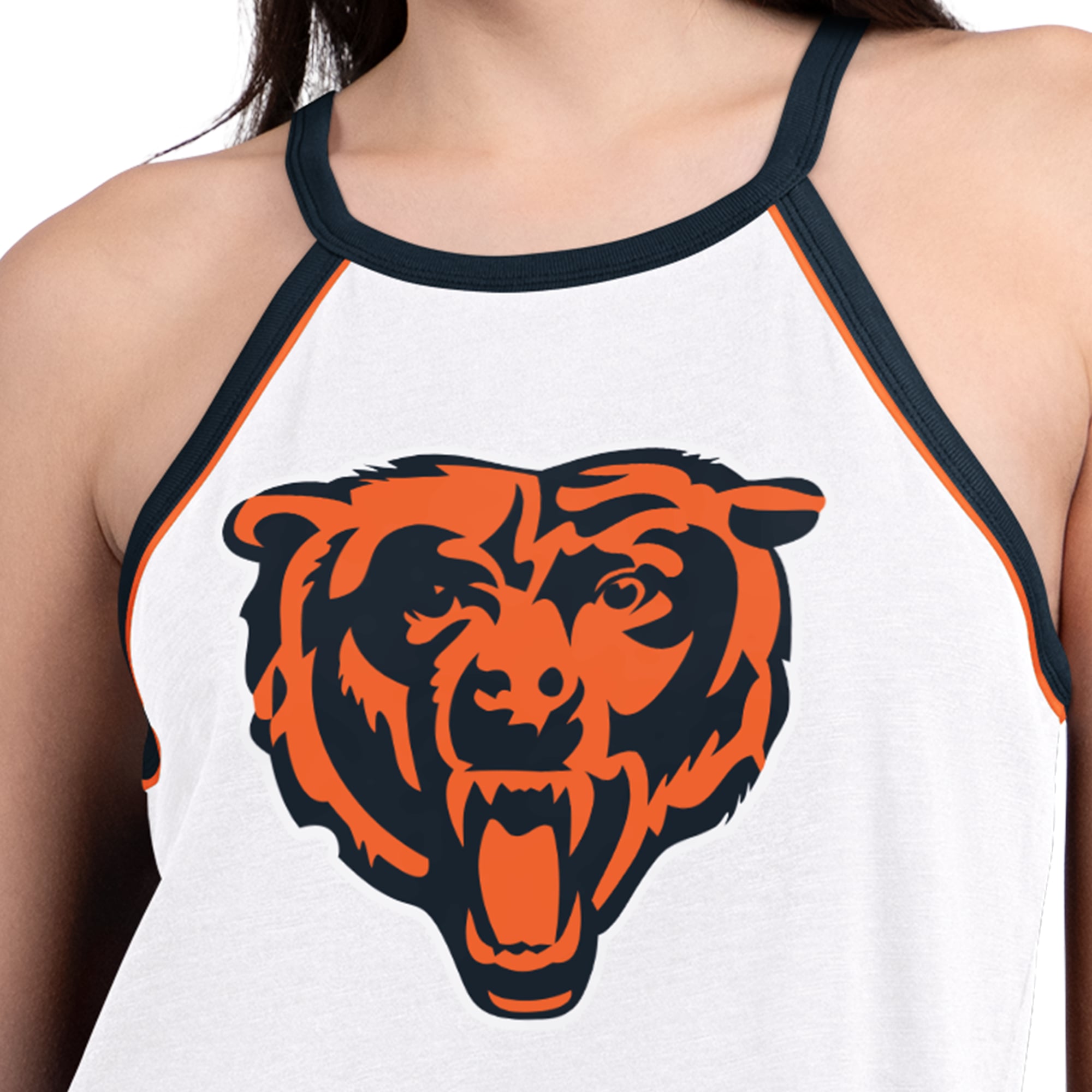 Débardeur flammé G-III 4Her pour femme par Carl Banks, blanc, Chicago Bears Redemption Win