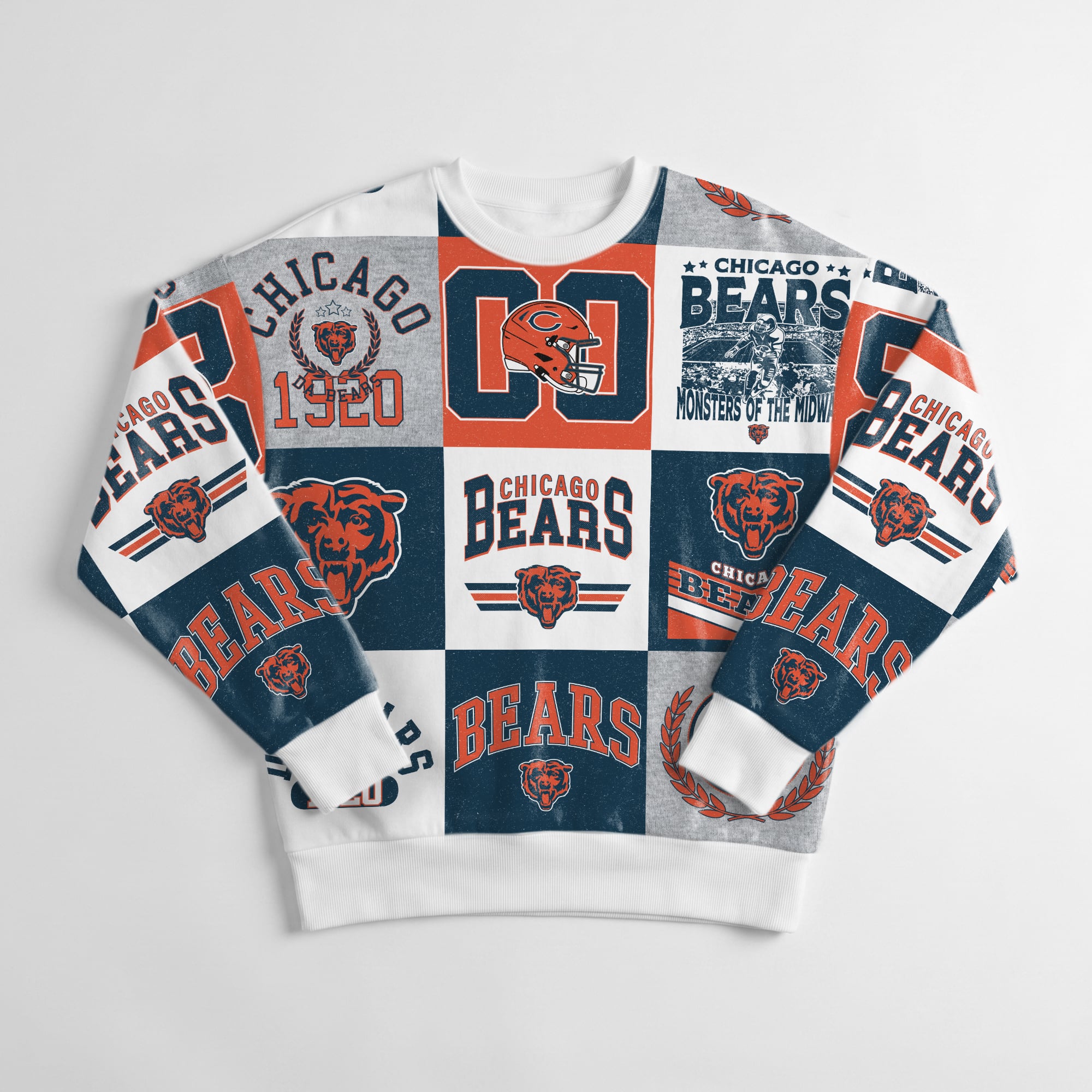 Sweat-shirt en polaire premium blanc Chicago Bears Highlight Reel Repeat pour femme