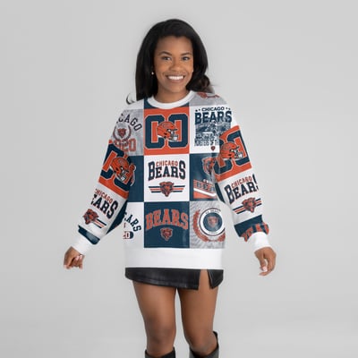 Chicago Bears Gameday Couture Women's Highlight Reel Repeat Premium Fleece Sweatshirt - White