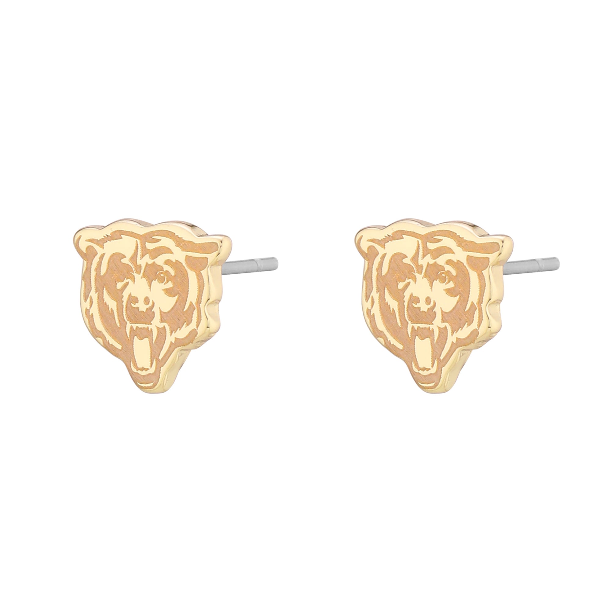 Boucles d'oreilles puces pour femmes LUV AJ Gold avec logo des Chicago Bears