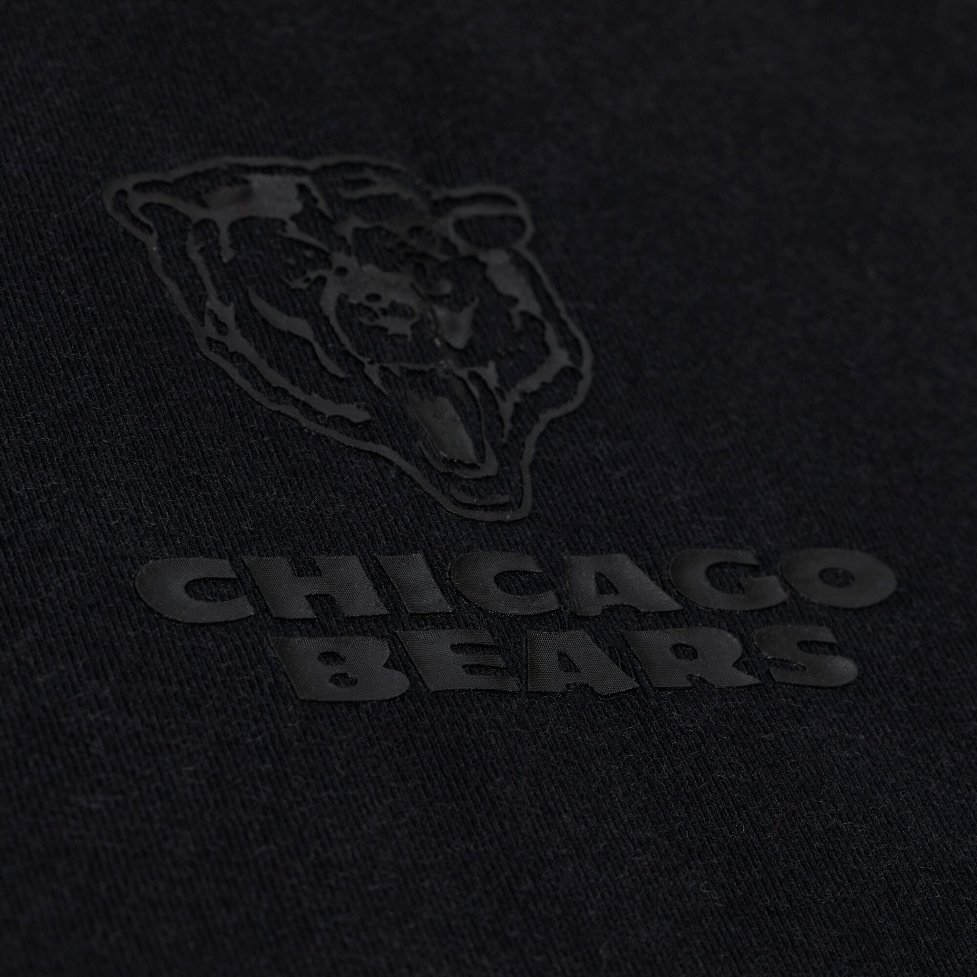 Women's Mitchell & Ness Black Chicago Bears Core Essentials Micro Logo Boxy Crop T-Shirt