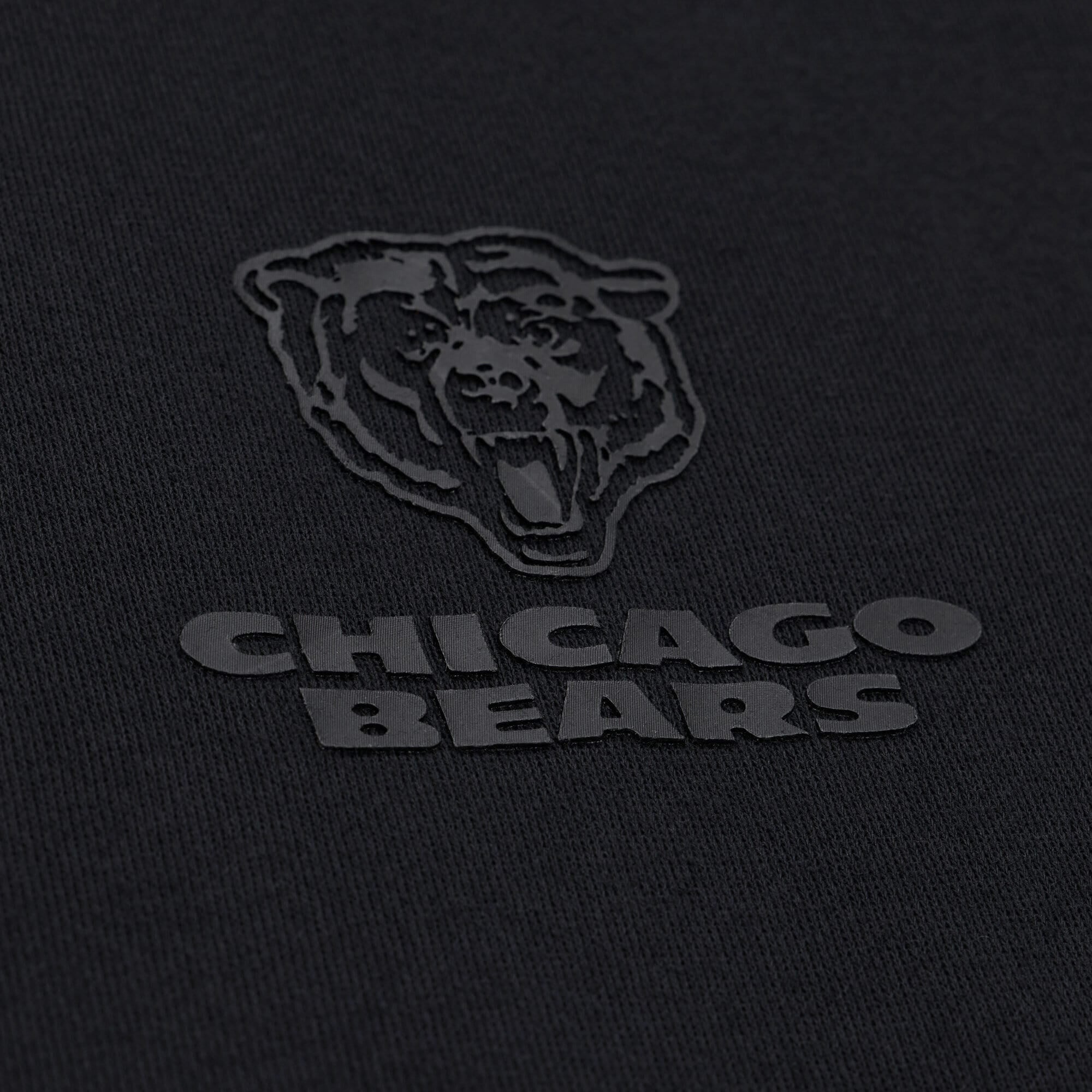 Women's Mitchell & Ness Black Chicago Bears Core Essentials Micro Logo Fleece Sweatshirt