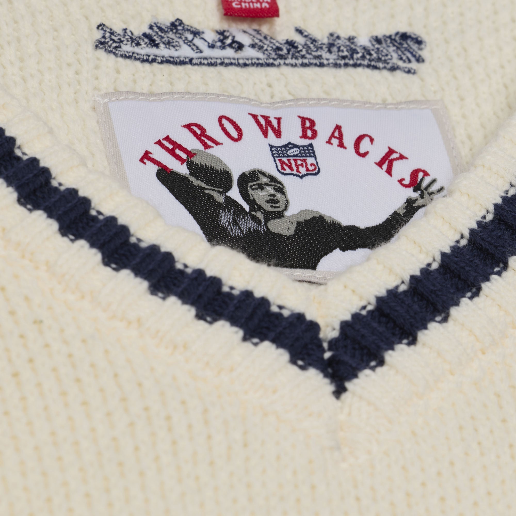 Women's Mitchell & Ness Cream Chicago Bears Retro Roots V-Neck Sweater Vest