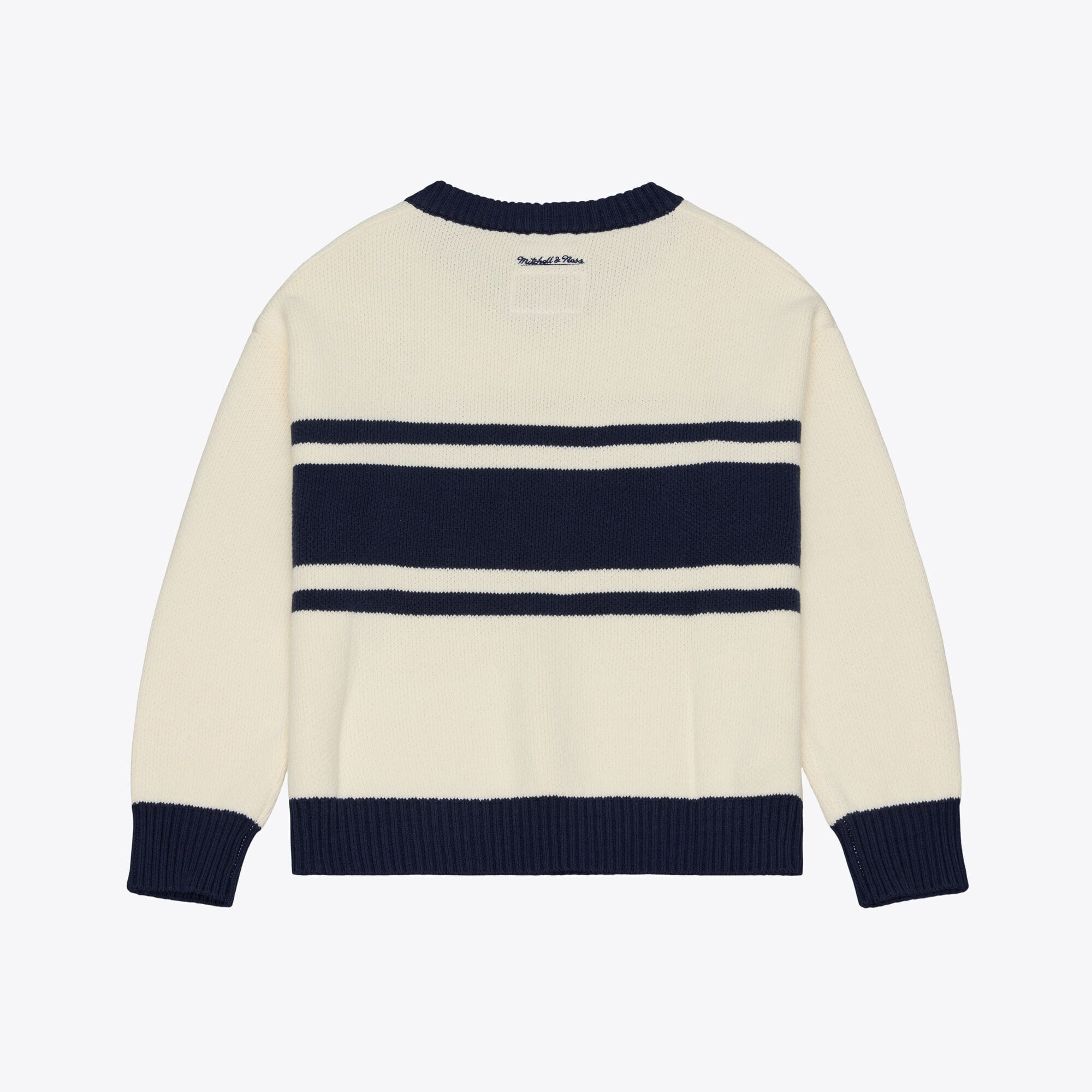 Pull col V Mitchell & Ness crème/marine Chicago Bears Retro Roots pour femme