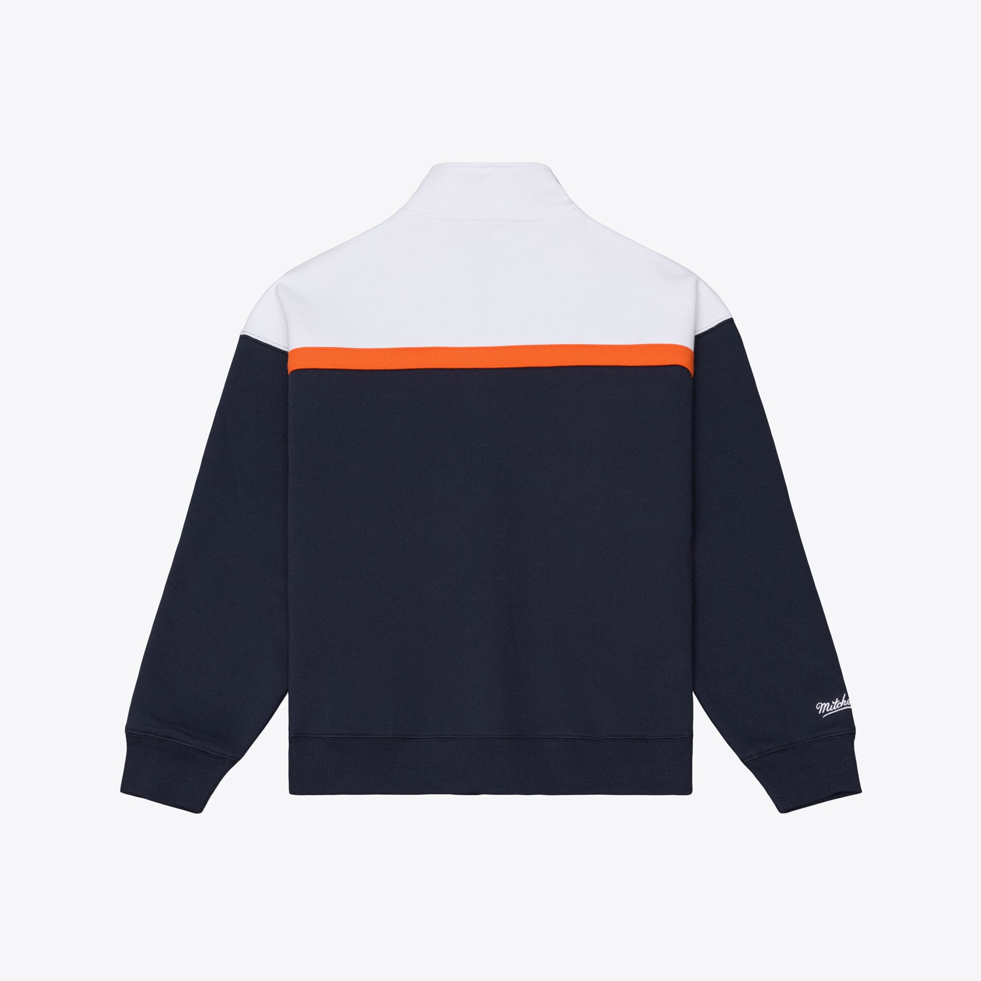 Pull à col zippé Mitchell & Ness bleu marine pour femme, modèle Chicago Bears Head Coach