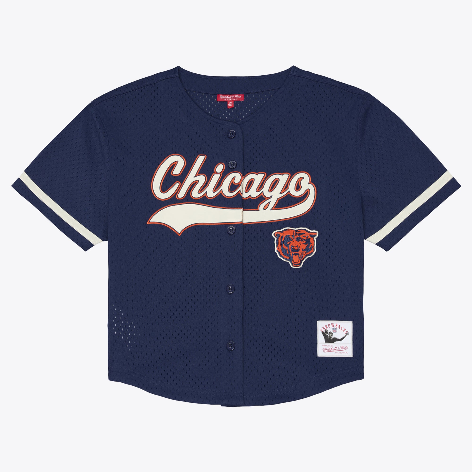 Women's Mitchell & Ness Navy Chicago Bears Retro Roots Baseball Jersey
