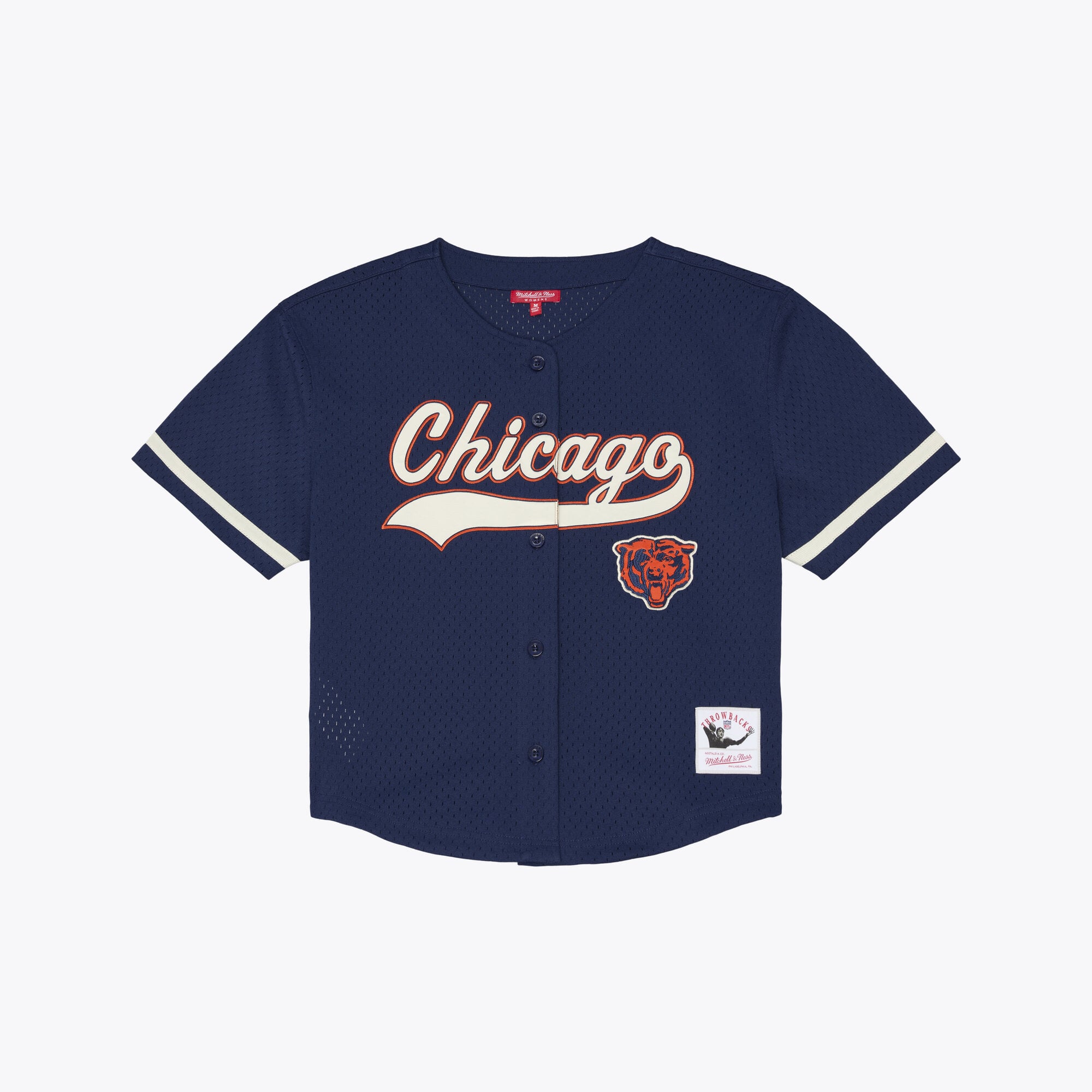 Women's Mitchell & Ness Navy Chicago Bears Retro Roots Baseball Jersey