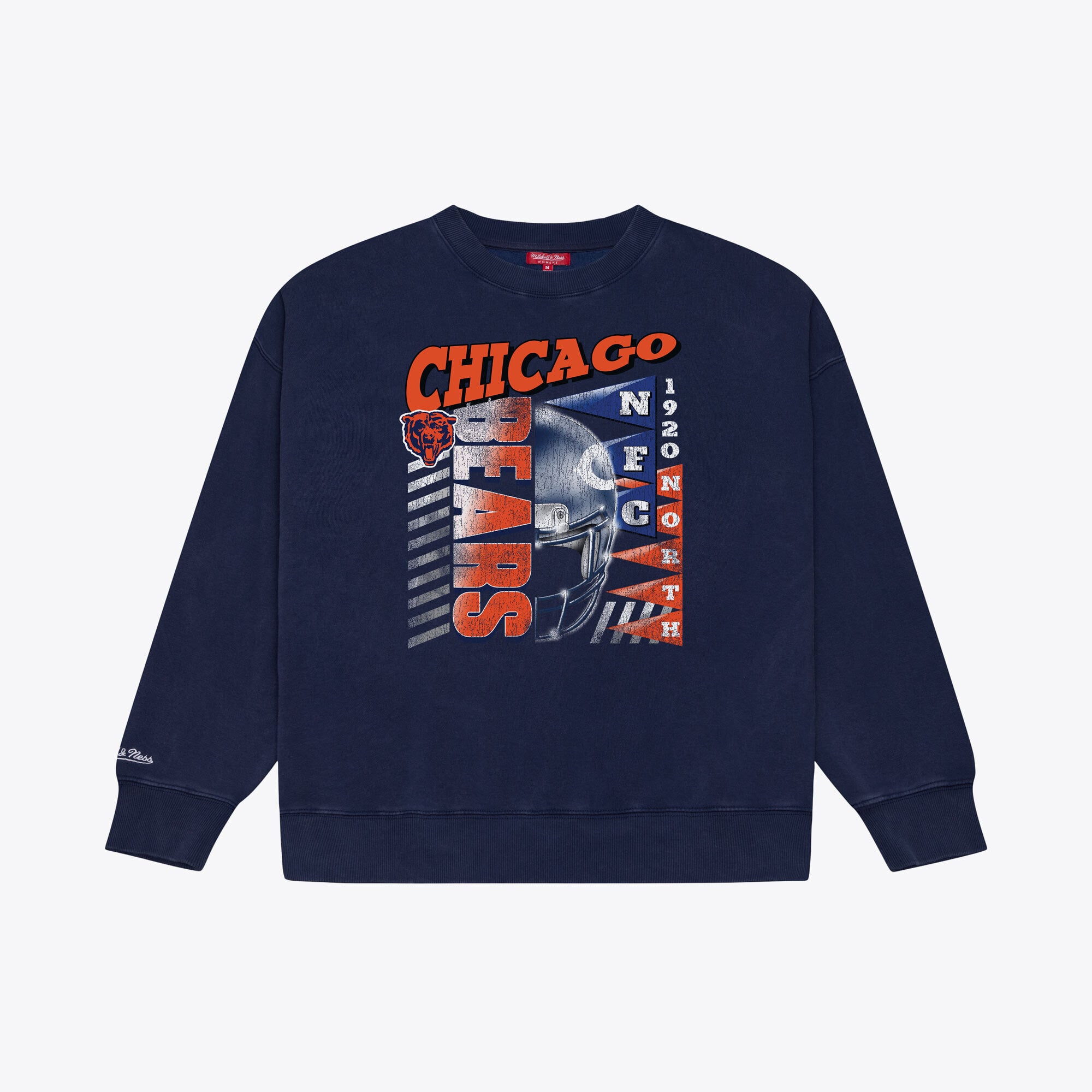 Women's Mitchell & Ness Navy Chicago Bears Street Graphic Crewneck Sweatshirt