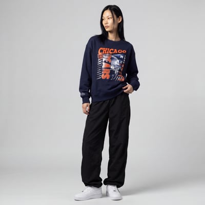  Chicago Bears Mitchell & Ness Women's Street Graphic Crewneck Sweatshirt - Navy