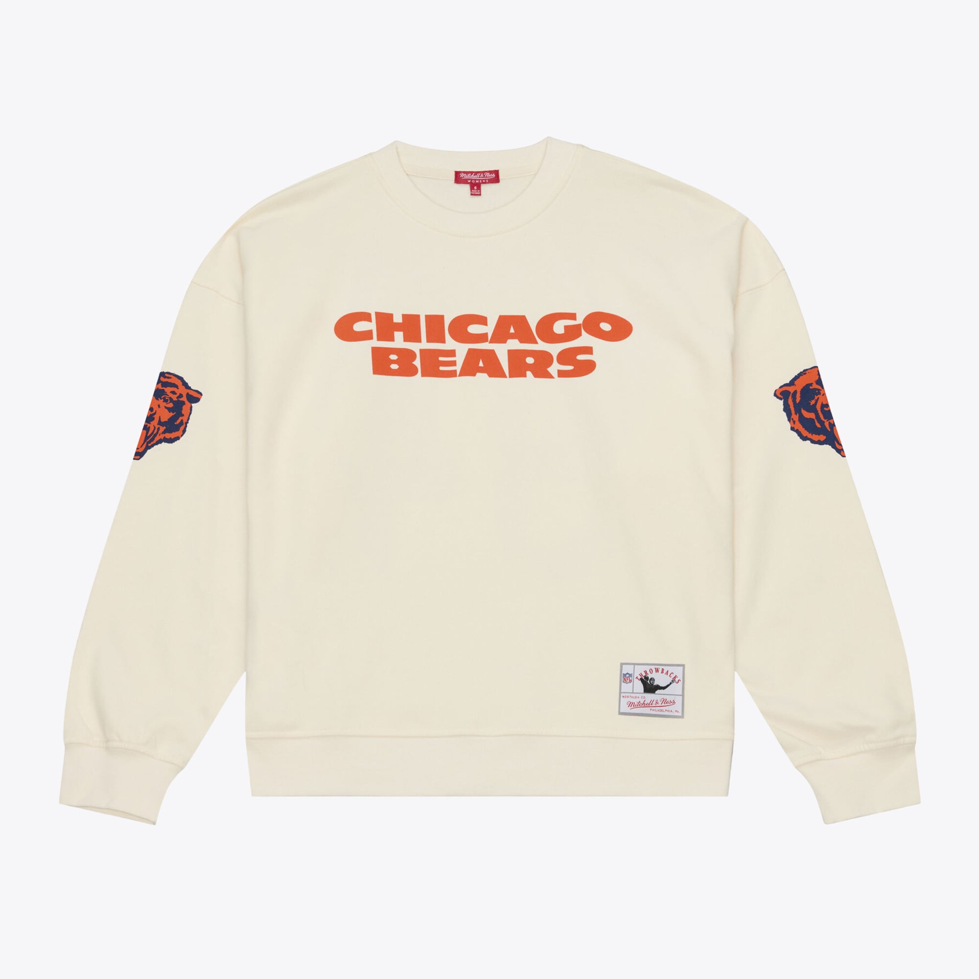Sweat-shirt Mitchell & Ness Walter Payton crème pour femme, Chicago Bears, avec nom et numéro