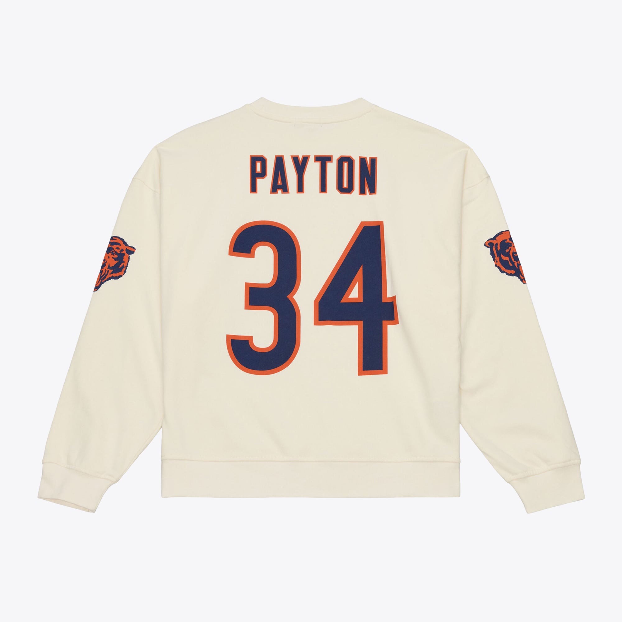 Sweat-shirt Mitchell & Ness Walter Payton crème pour femme, Chicago Bears, avec nom et numéro