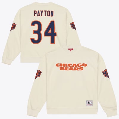 Walter Payton Chicago Bears Mitchell & Ness Women's Name & Number Sweatshirt - Cream
