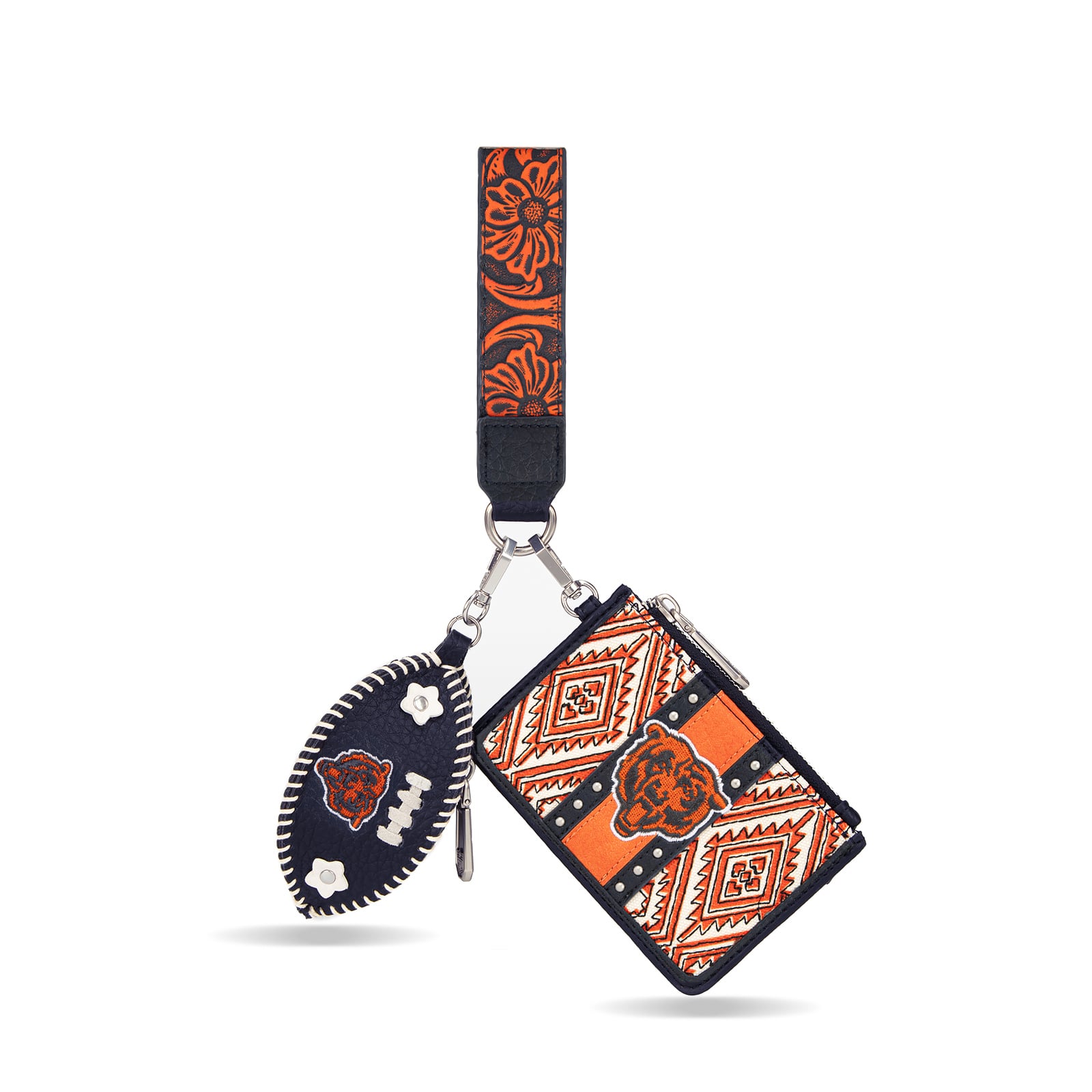 Portefeuille et bracelet porte-clés football Montana West Chicago Bears pour femme
