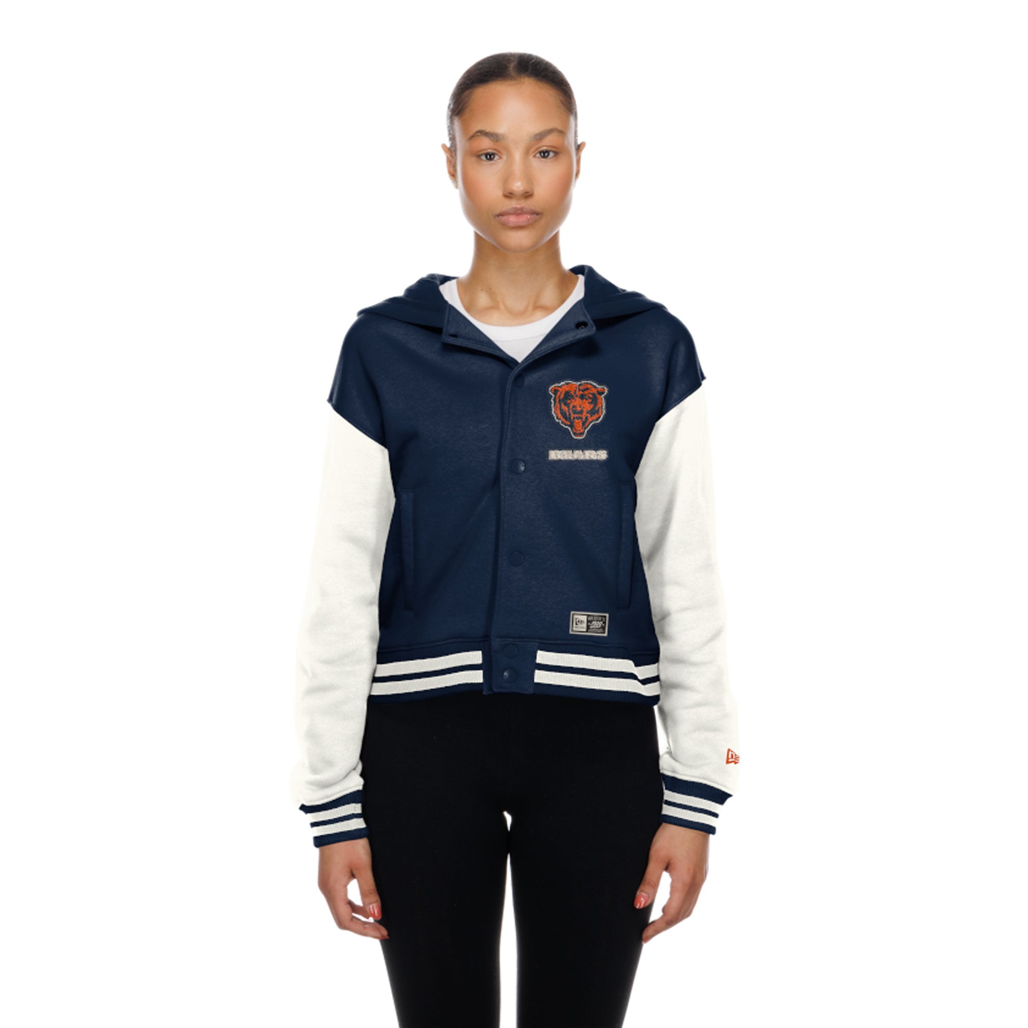 Women's New Era  Chicago Bears Navy Throwback Full-Snap Hooded Jacket