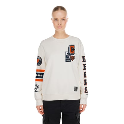  Chicago Bears New Era Women's Academic Crewneck Sweatshirt - Cream