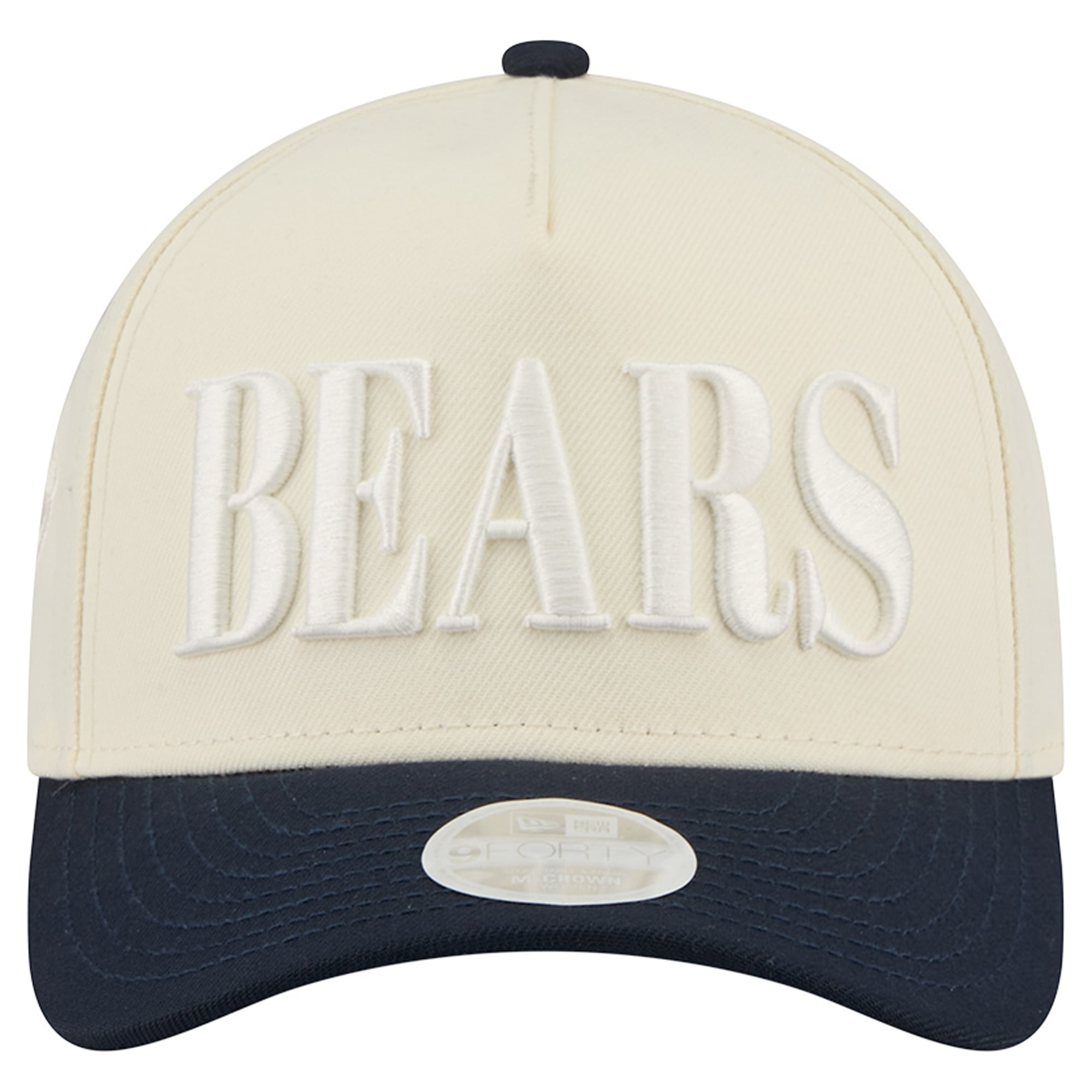 Women's New Era Cream/Navy Chicago Bears Tonal A-Frame 9FORTY Adjustable Hat