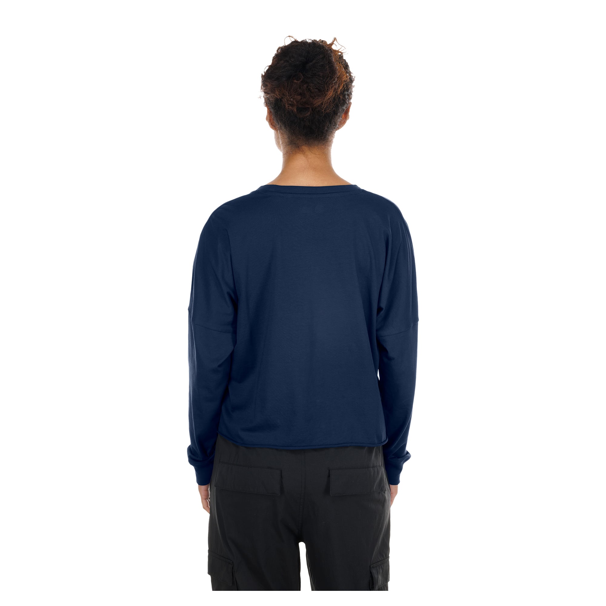 T-shirt court oversize à manches longues New Era bleu marine Chicago Bears pour femme