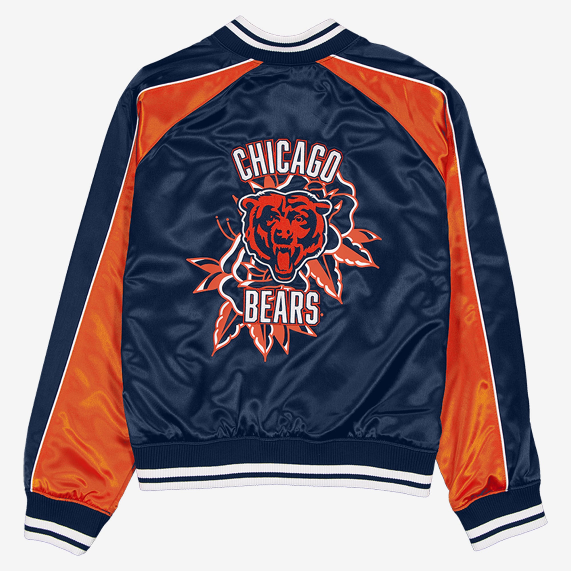 Veste en satin New Era bleu marine Chicago Bears pour femme