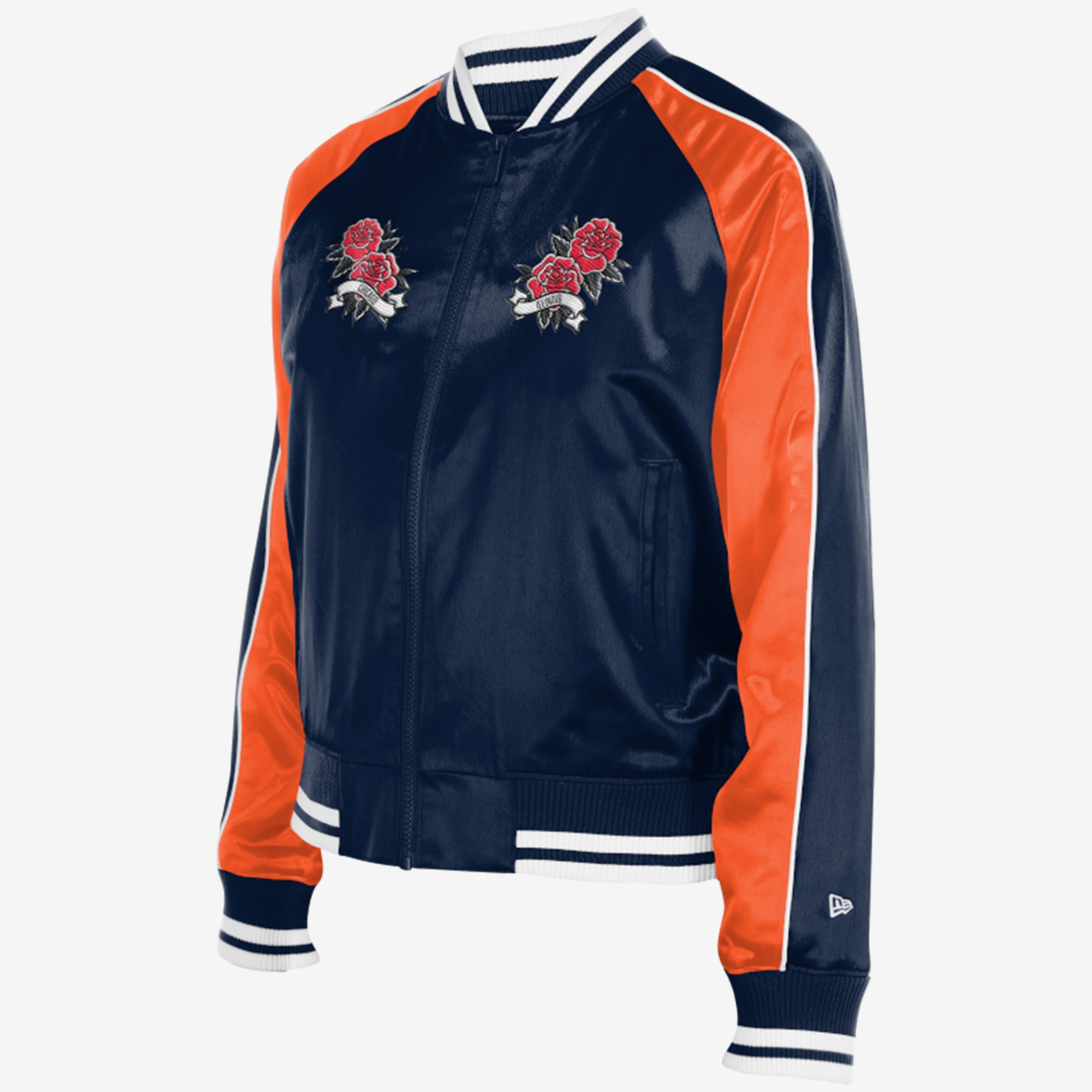 Veste en satin New Era bleu marine Chicago Bears pour femme