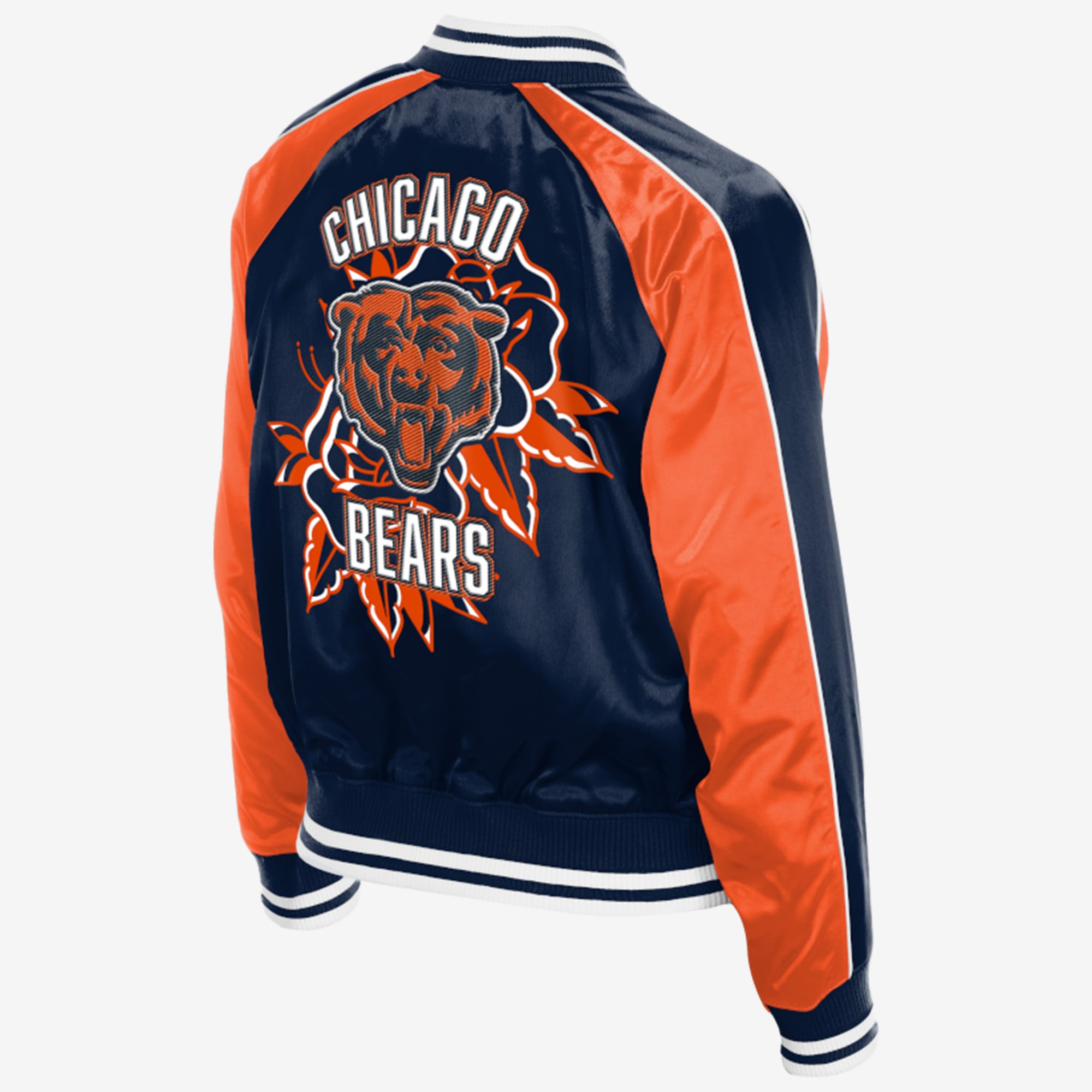 Veste en satin New Era bleu marine Chicago Bears pour femme