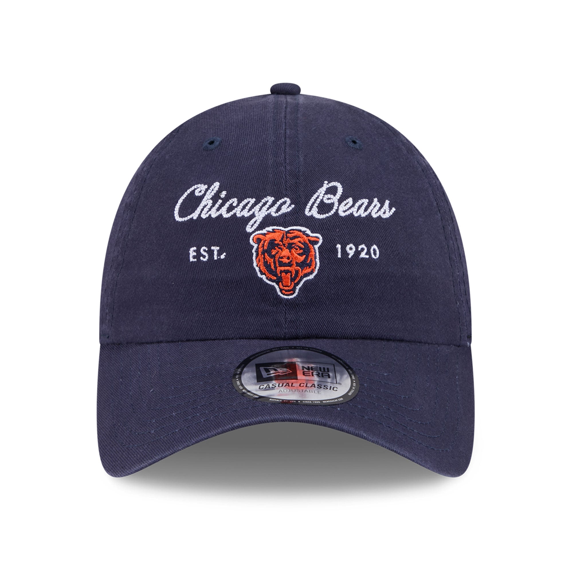 Women's New Era Navy Chicago Bears Script Casual Classic Adjustable Hat