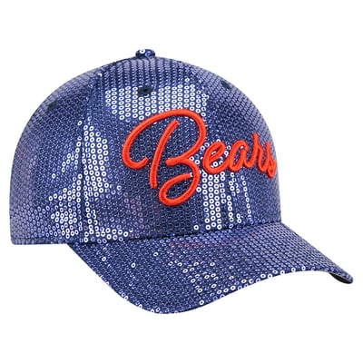 Chicago Bears New Era Women's Sequin Script 9FORTY Adjustable Hat - Navy
