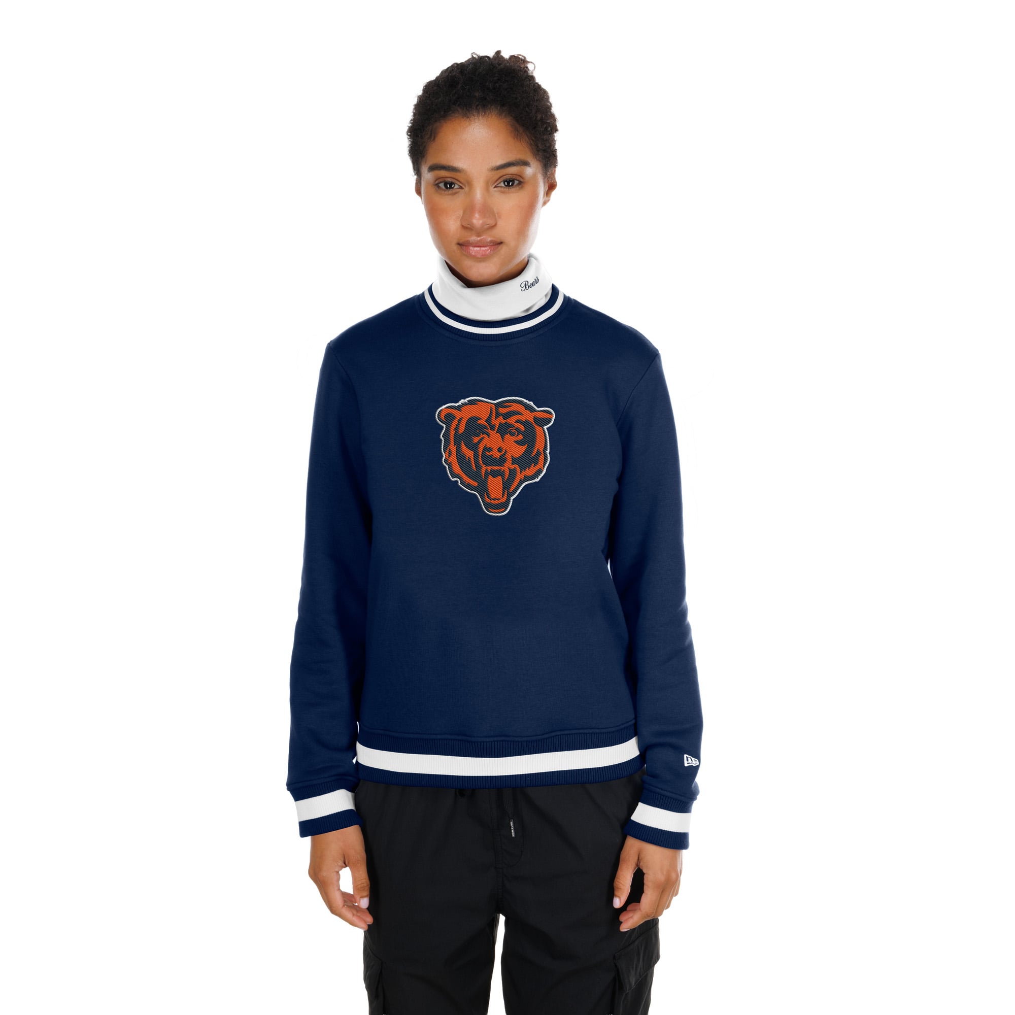 Pull à col roulé New Era Sport Classics bleu marine pour femme, Chicago Bears, de la marque Era.