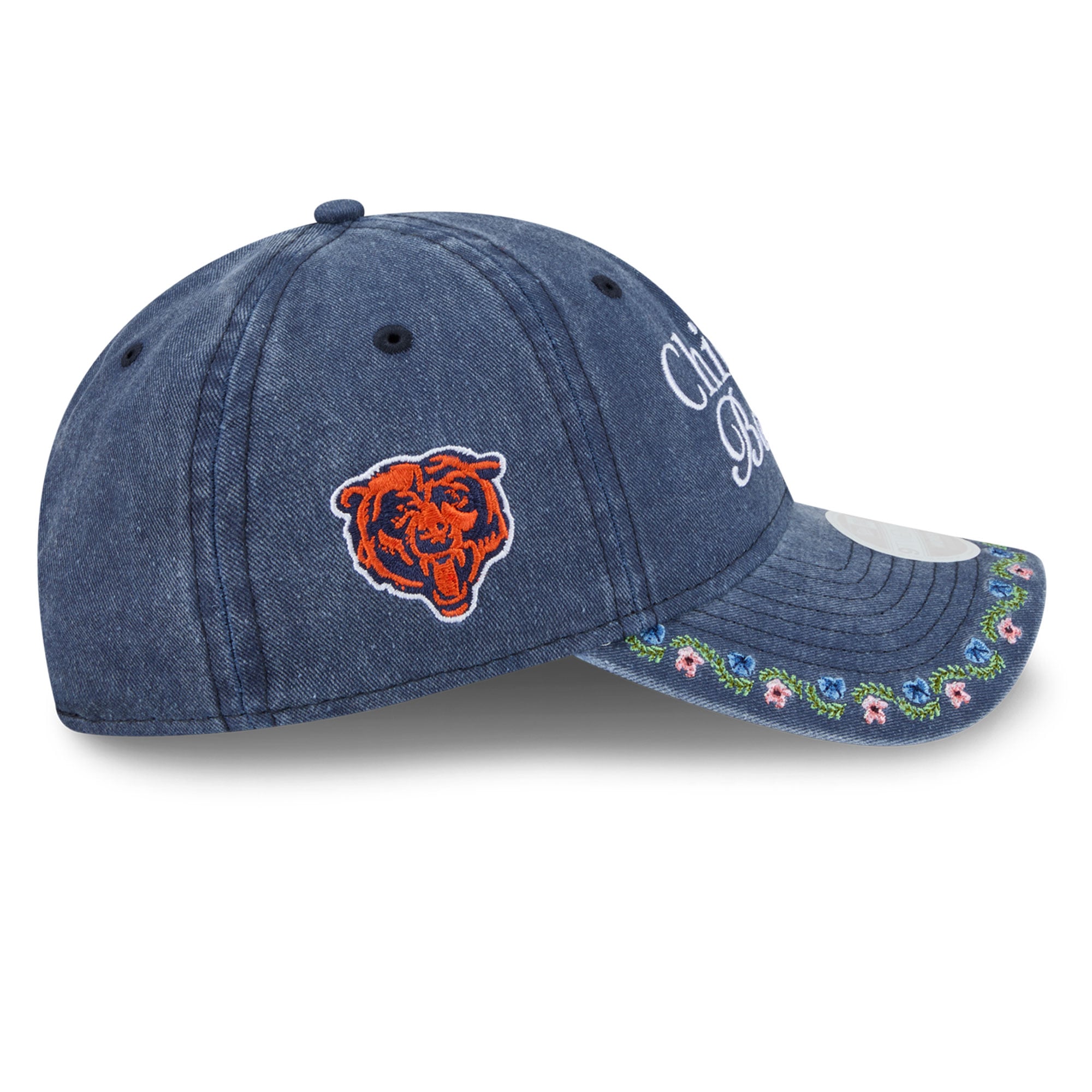 Women's New Era Navy Chicago Bears Washed Floral 9TWENTY Adjustable Hat
