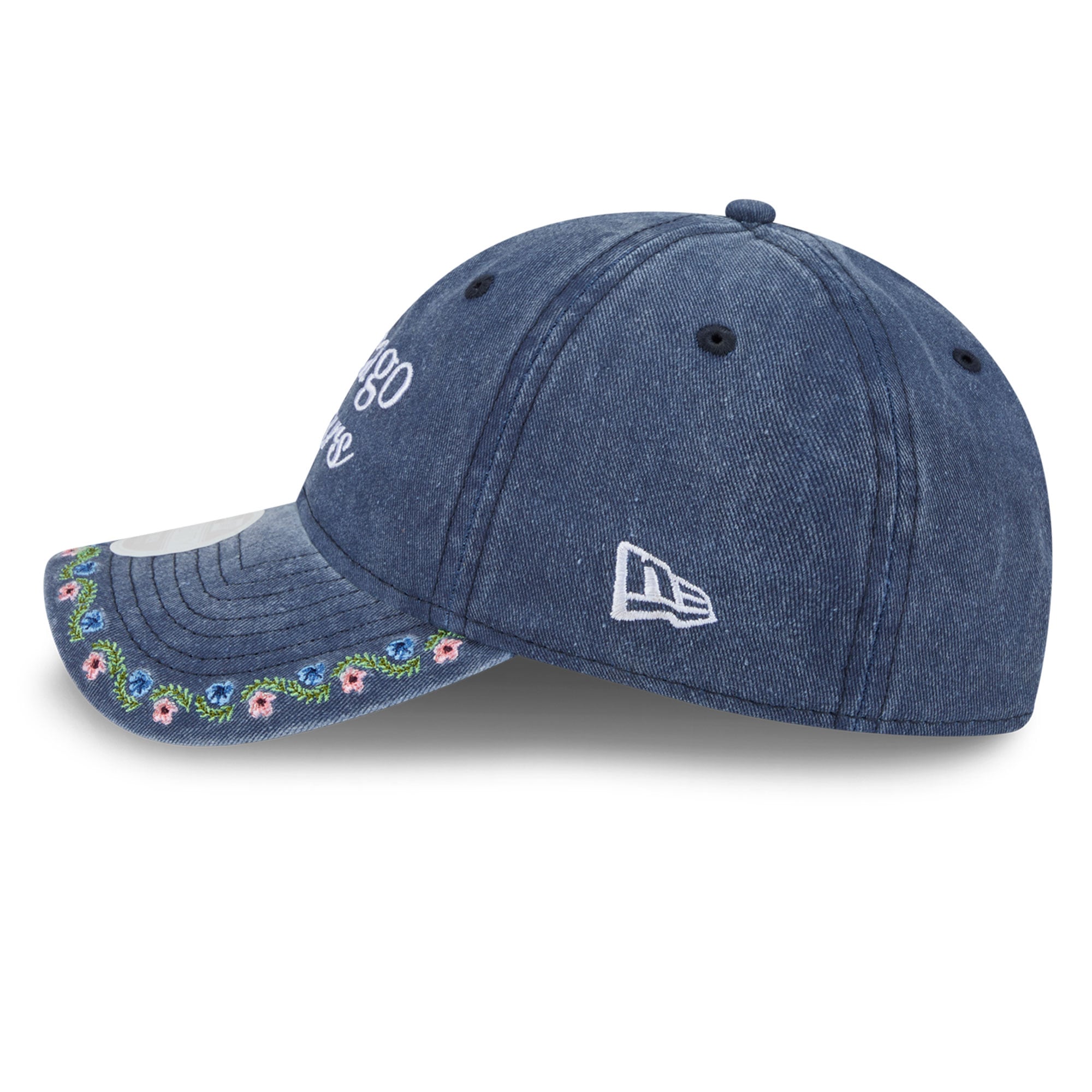 Women's New Era Navy Chicago Bears Washed Floral 9TWENTY Adjustable Hat
