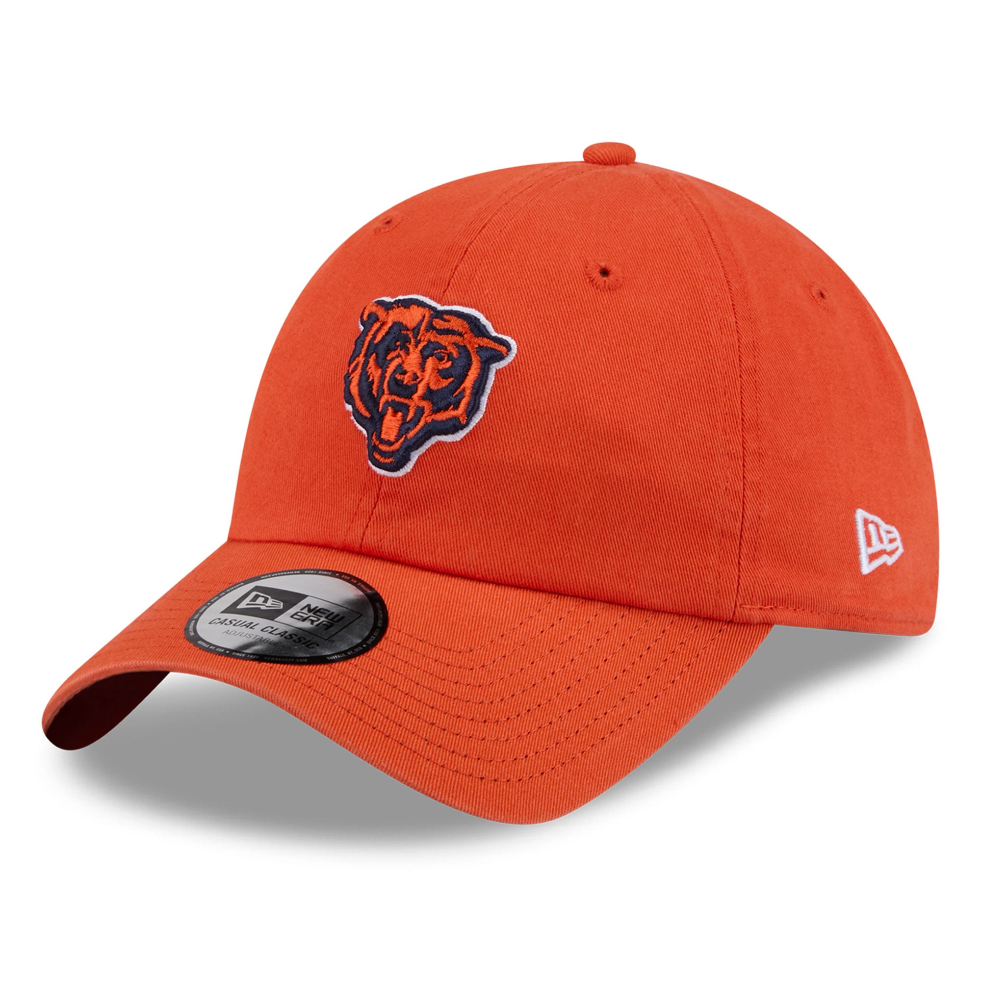 Casquette New Era orange Chicago Bears pour femme, style rétro, classique et ajustable