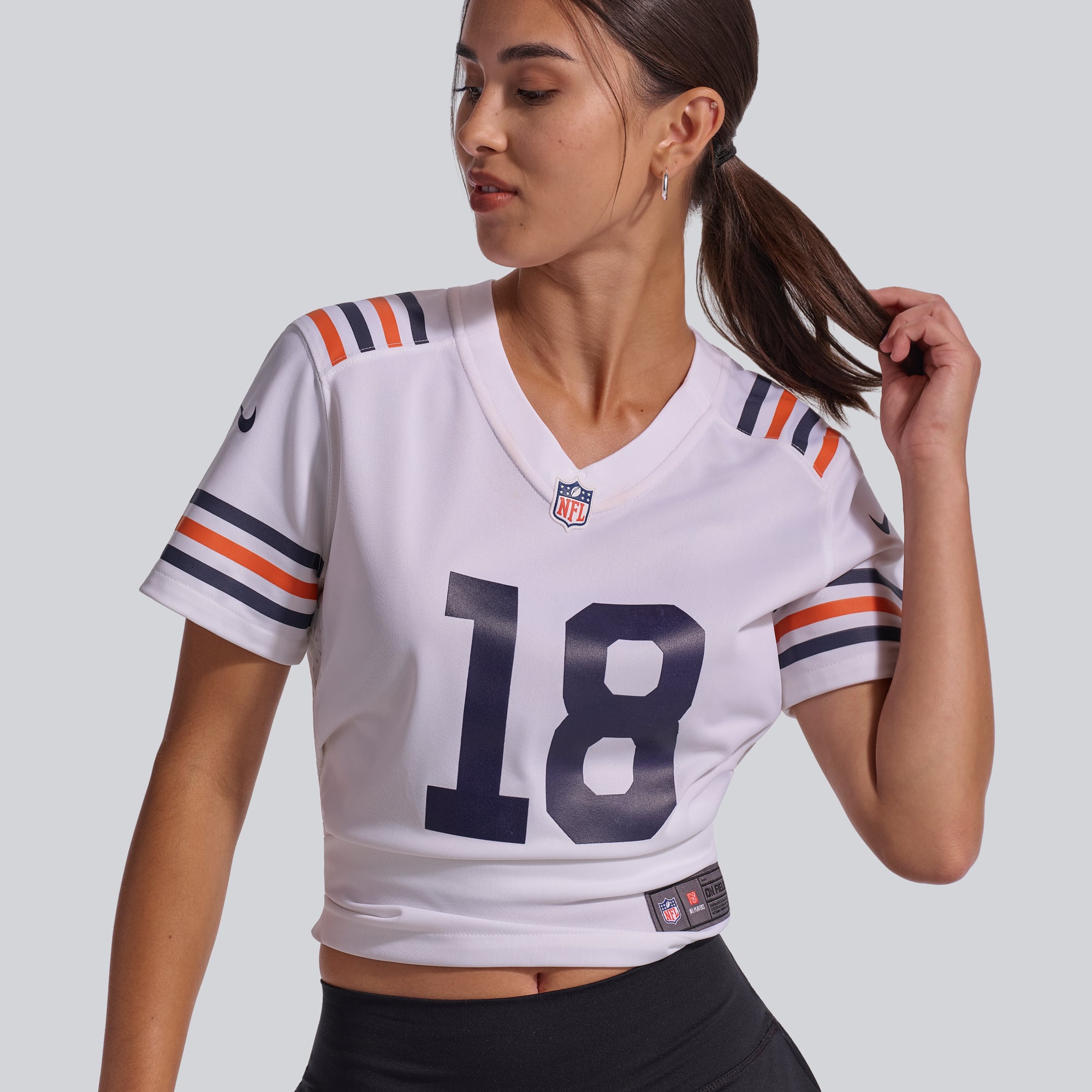 Maillot de joueur remplaçant Nike Caleb Williams pour femme, blanc, Chicago Bears