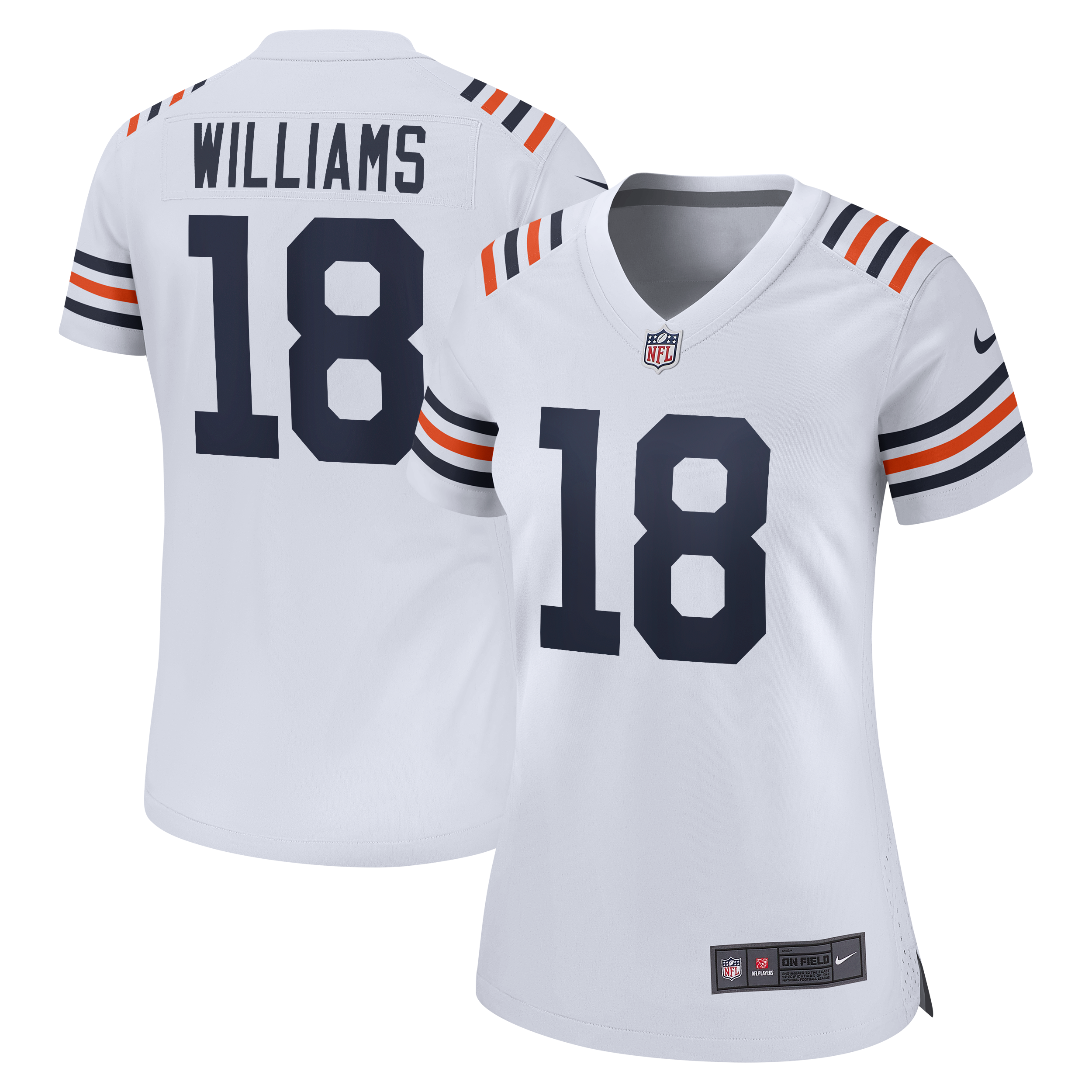 Maillot de joueur remplaçant Nike Caleb Williams pour femme, blanc, Chicago Bears
